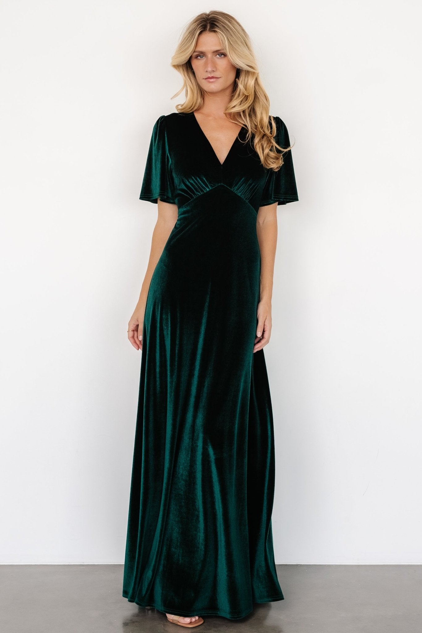 Vivian Velvet Maxi Dress | Emerald Free Shipping Browse