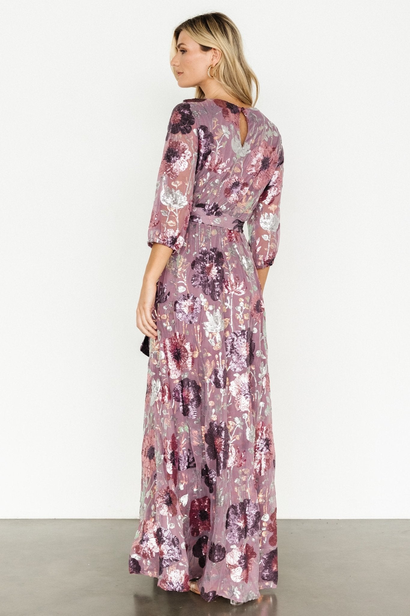 Destiny Sequin Maxi Dress | Lilac Floral Cheap Low Cost