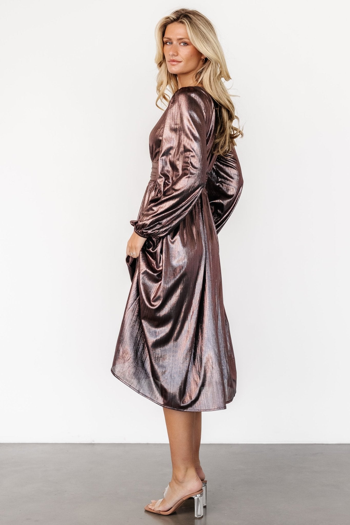 Aisha Shimmer Dress | Bronze Buy Cheap Visit New