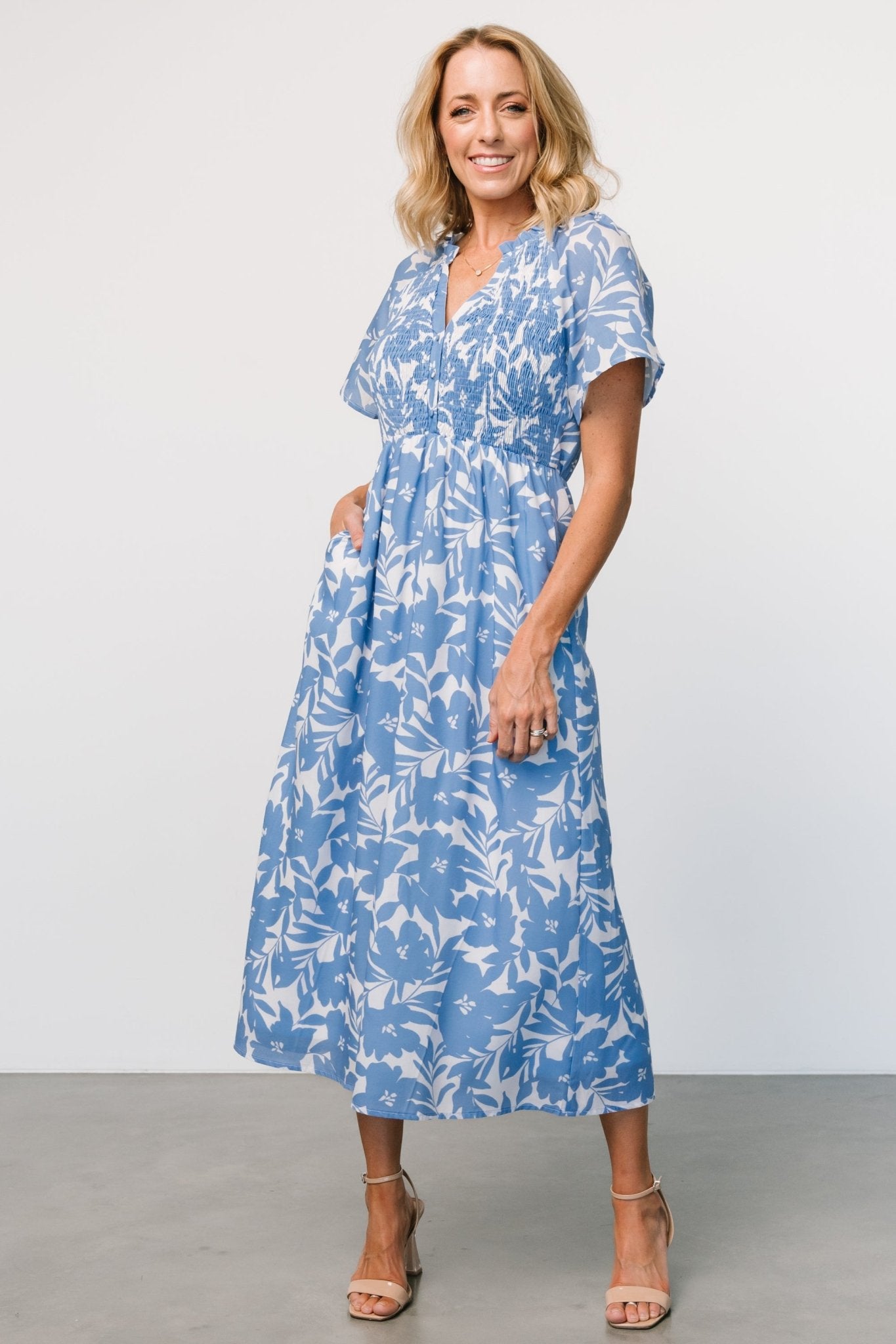 Annise Midi Dress | Blue Floral Outlet Purchase