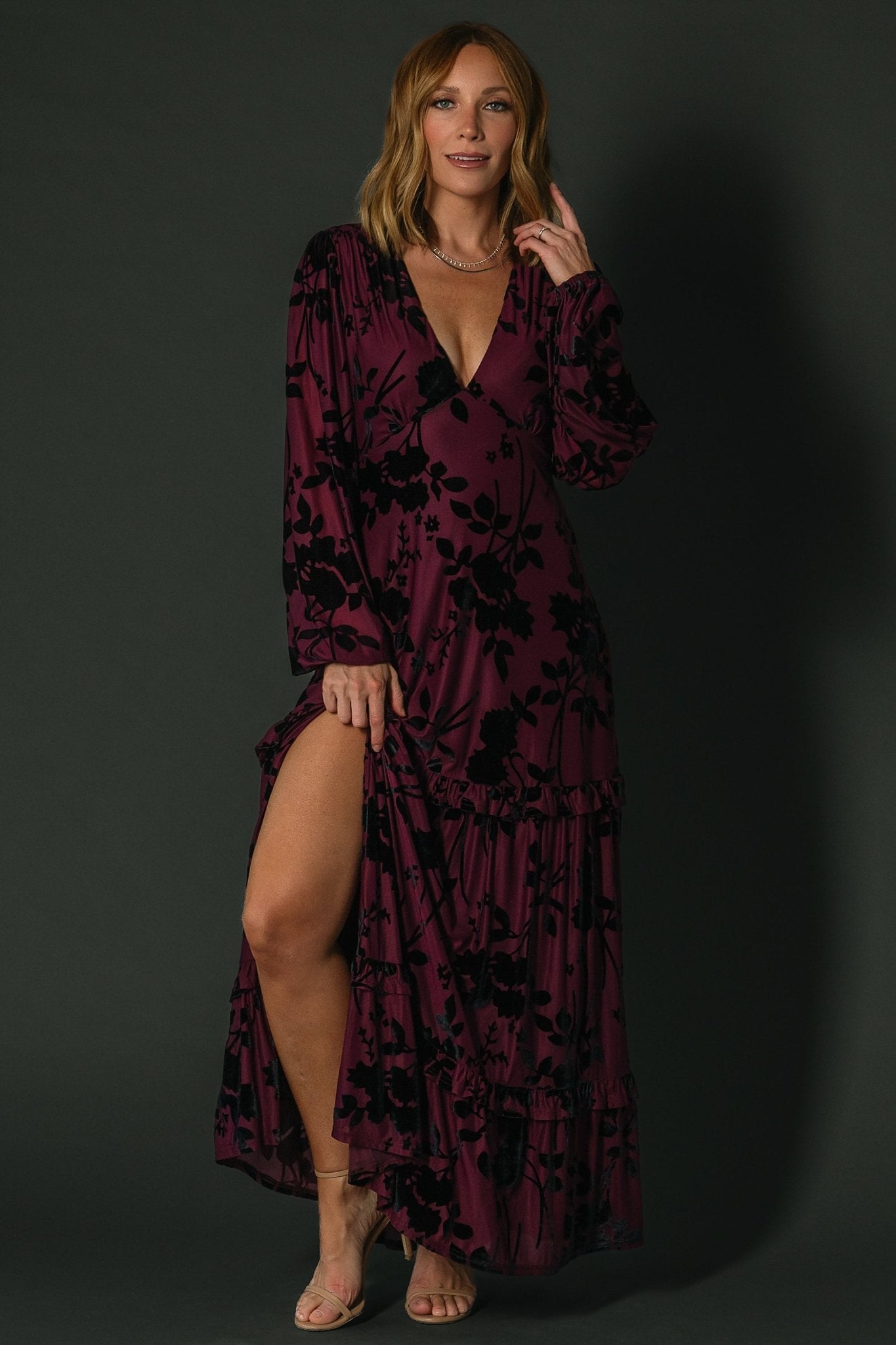 Liana Velvet Embossed Maxi Dress | Mulberry Free Shipping Outlet Locations