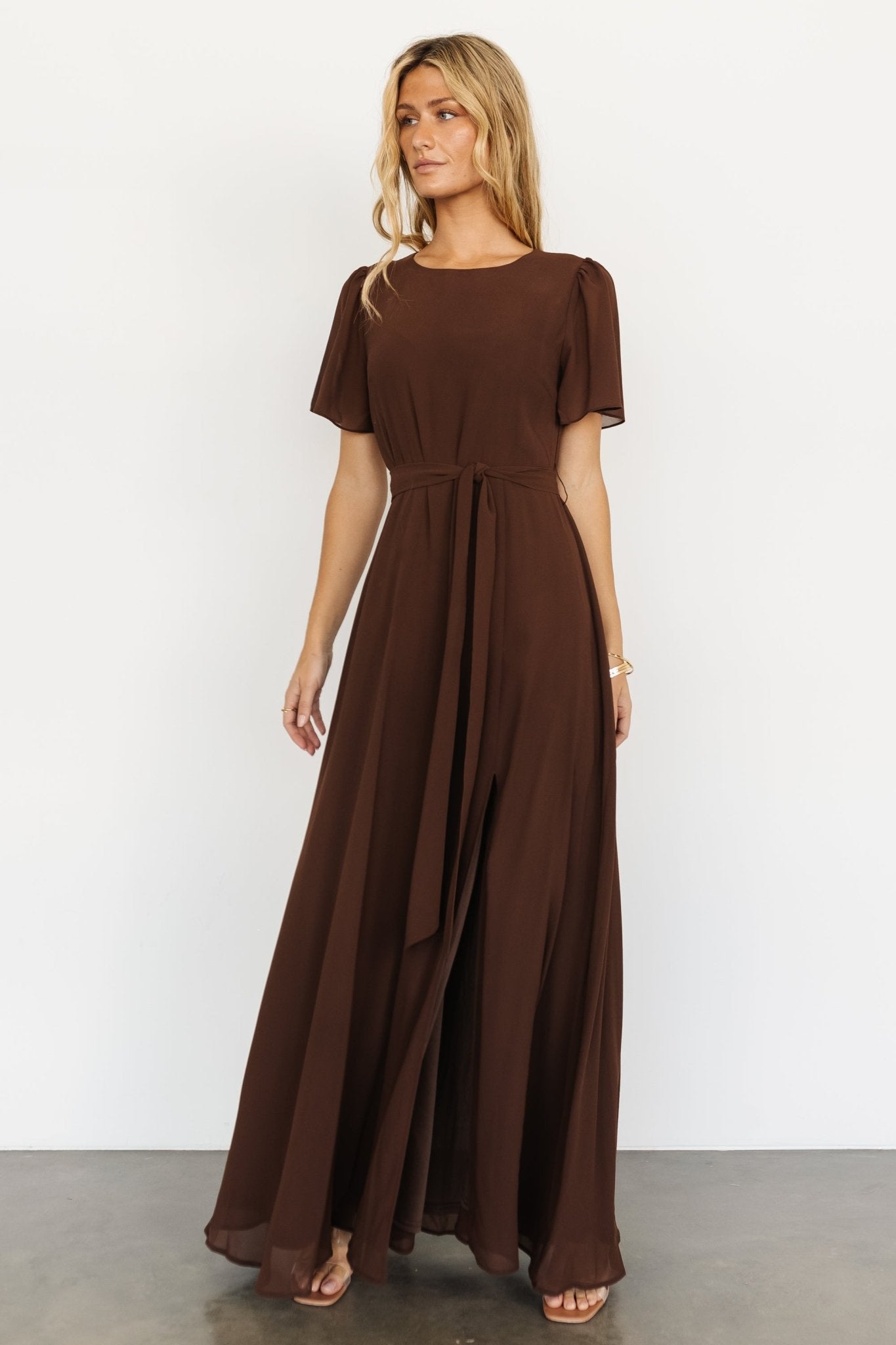 Naomi Short Sleeve Maxi Dress | Espresso Free Shipping New Styles