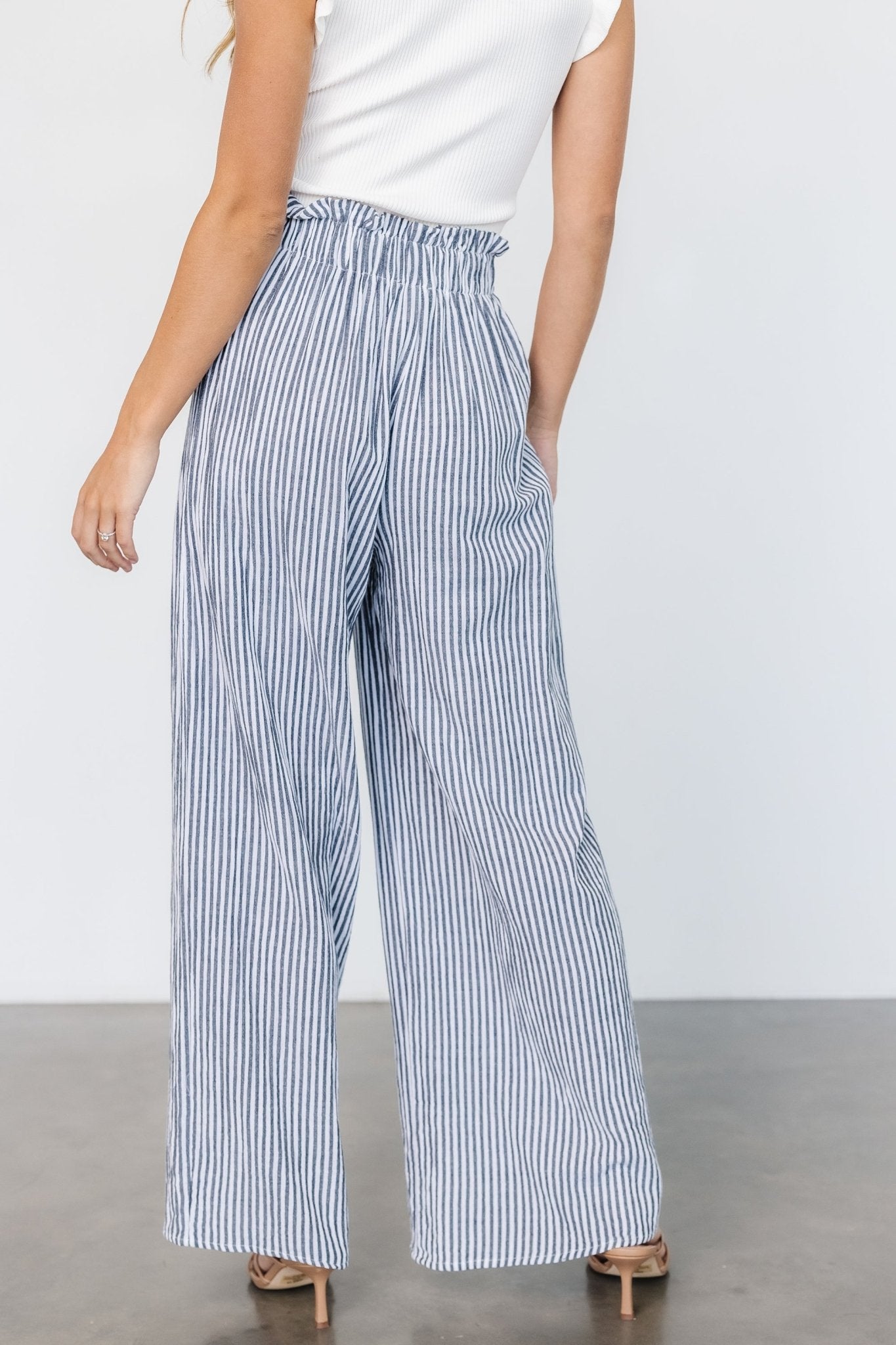 Delphi Wide Leg Pants | Navy Stripe Buy Cheap Authentic