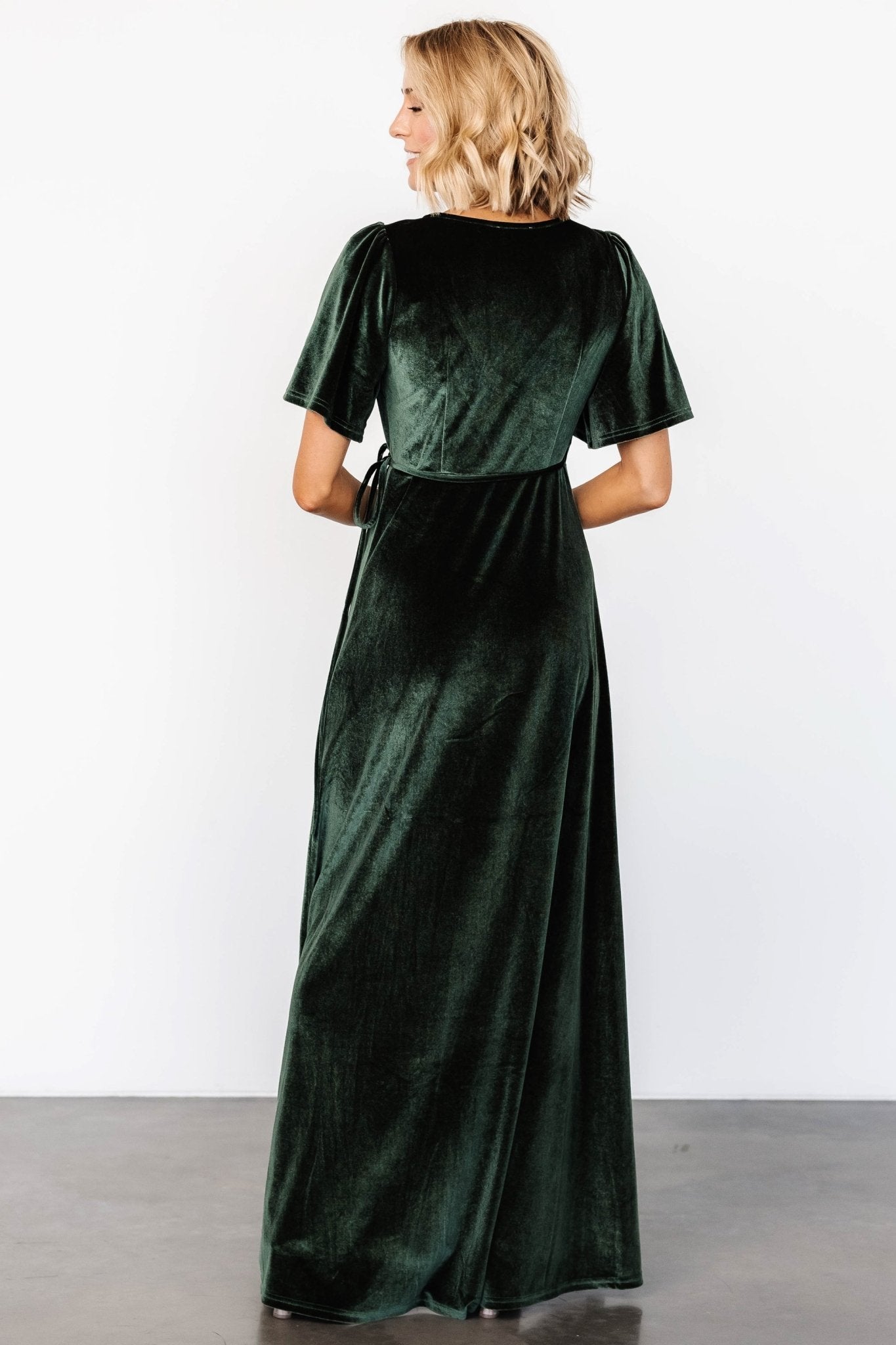 Katelyn Velvet Maxi Wrap Dress | Deep Green Official For Sale