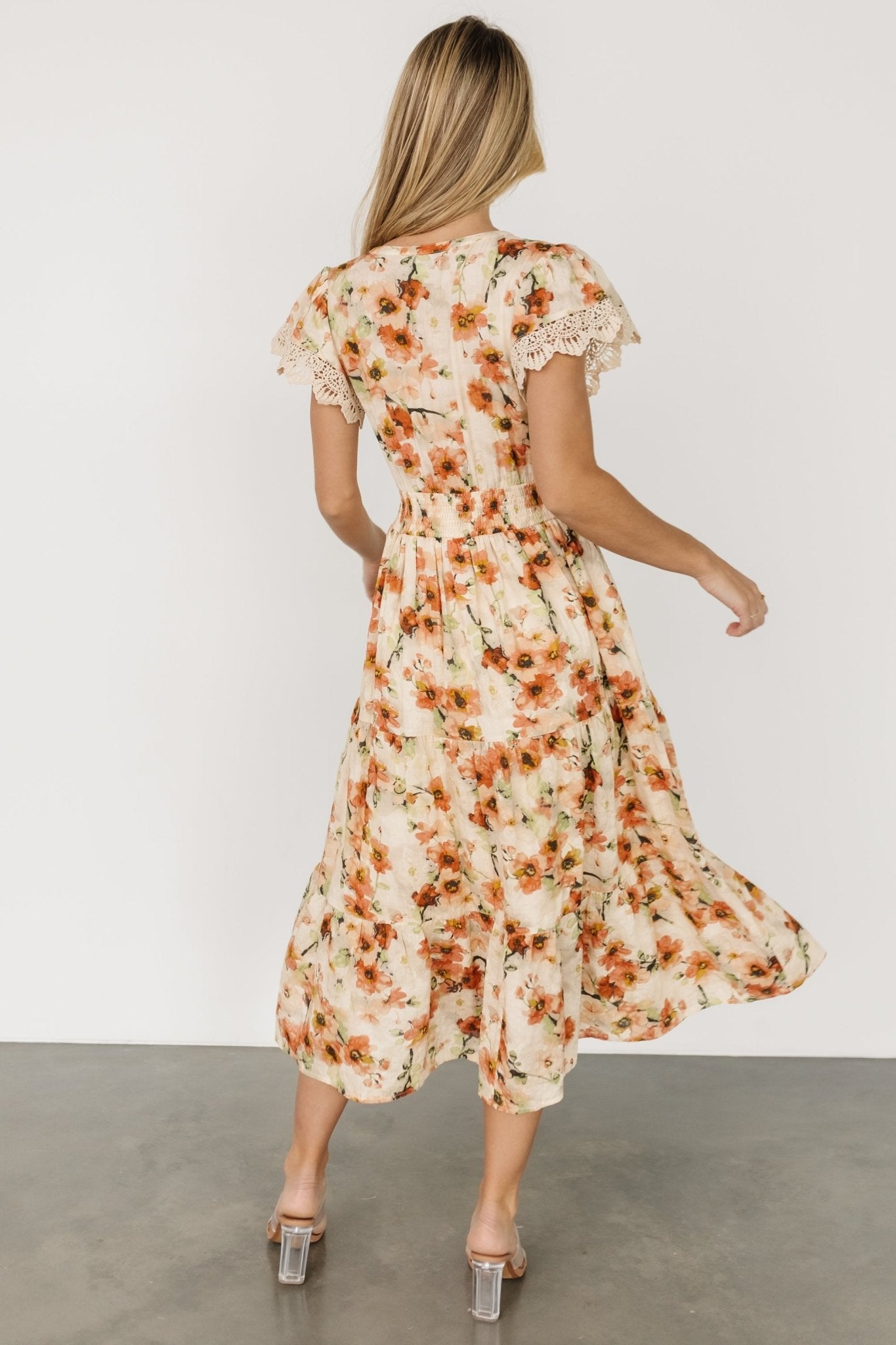 Aliyah Midi Dress | Coral Floral Buy Cheap Perfect