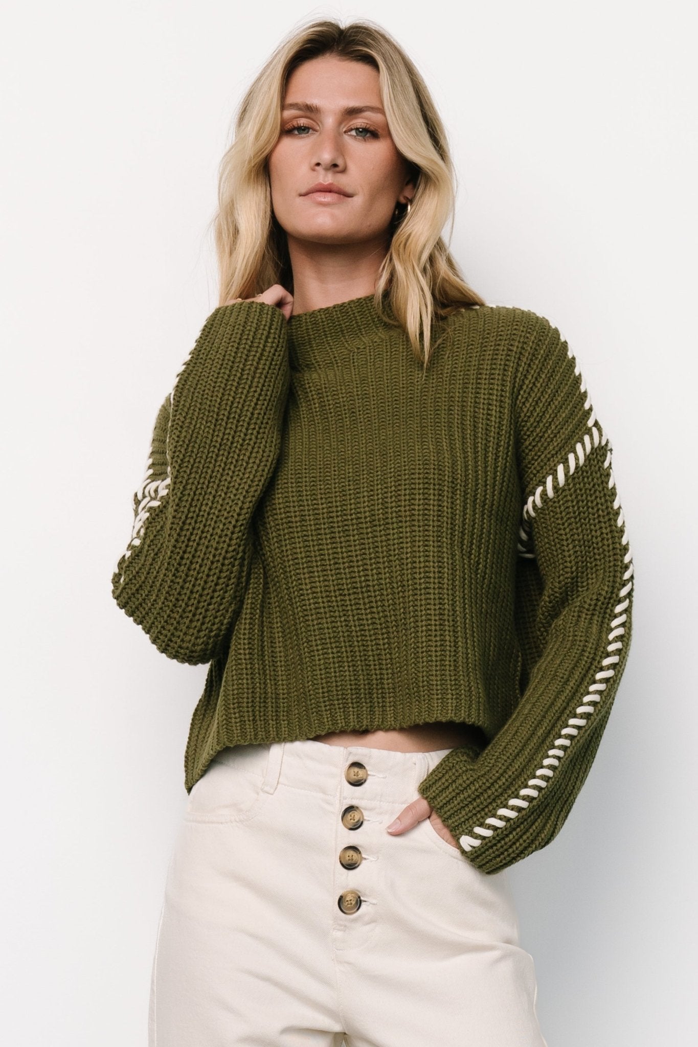 Madden Knit Sweater | Olive Huge Surprise Cheap Pice