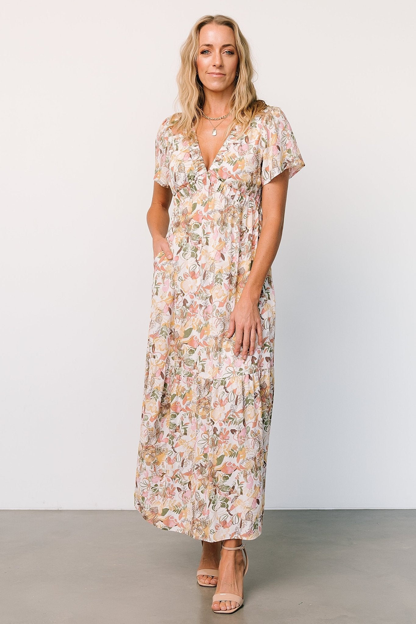 Cassie Short Sleeve Dress | Multi Floral Buy Cheap Wide Range Of