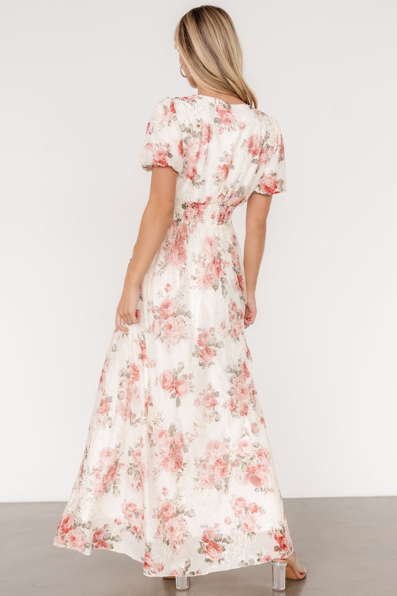 Ardley Maxi Dress | Cream + Rose Floral Top Quality Cheap Pice