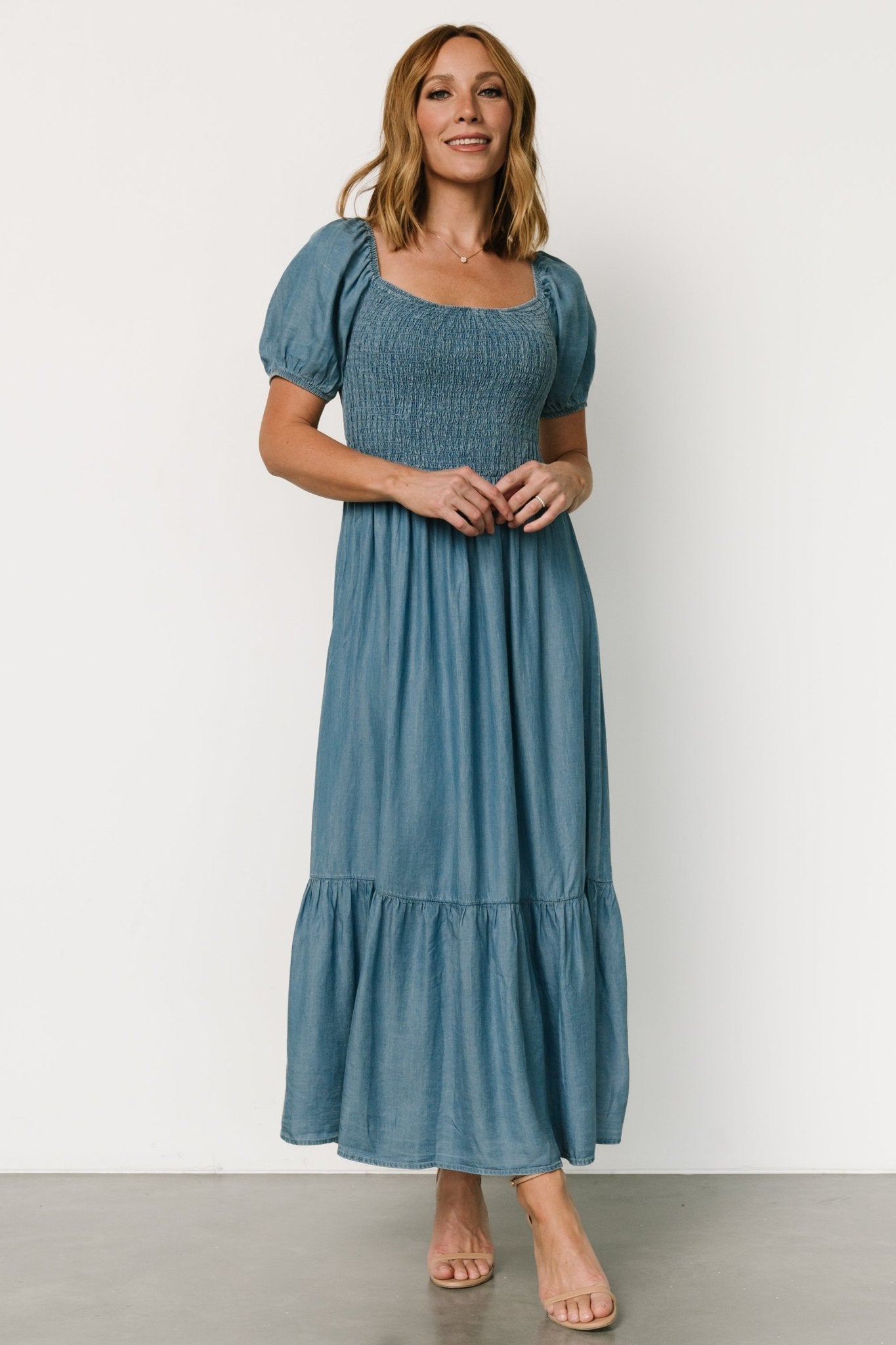 Lauralee Smocked Dress | Chambray Cheapest Cheap Online