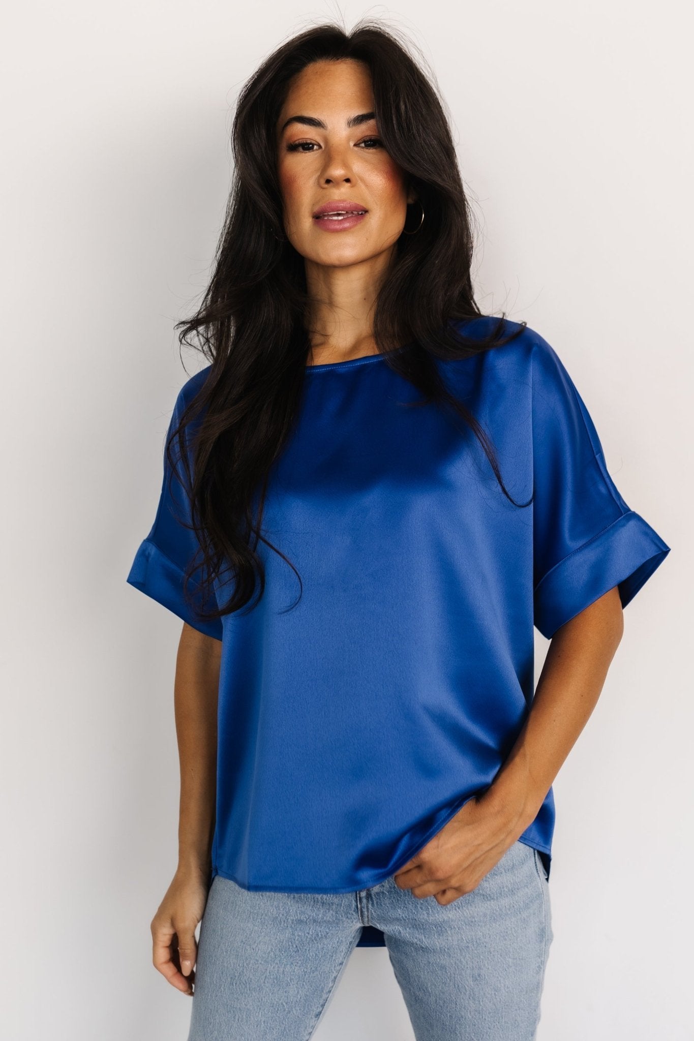 Rory Satin Top | Cobalt Cheap The Cheapest