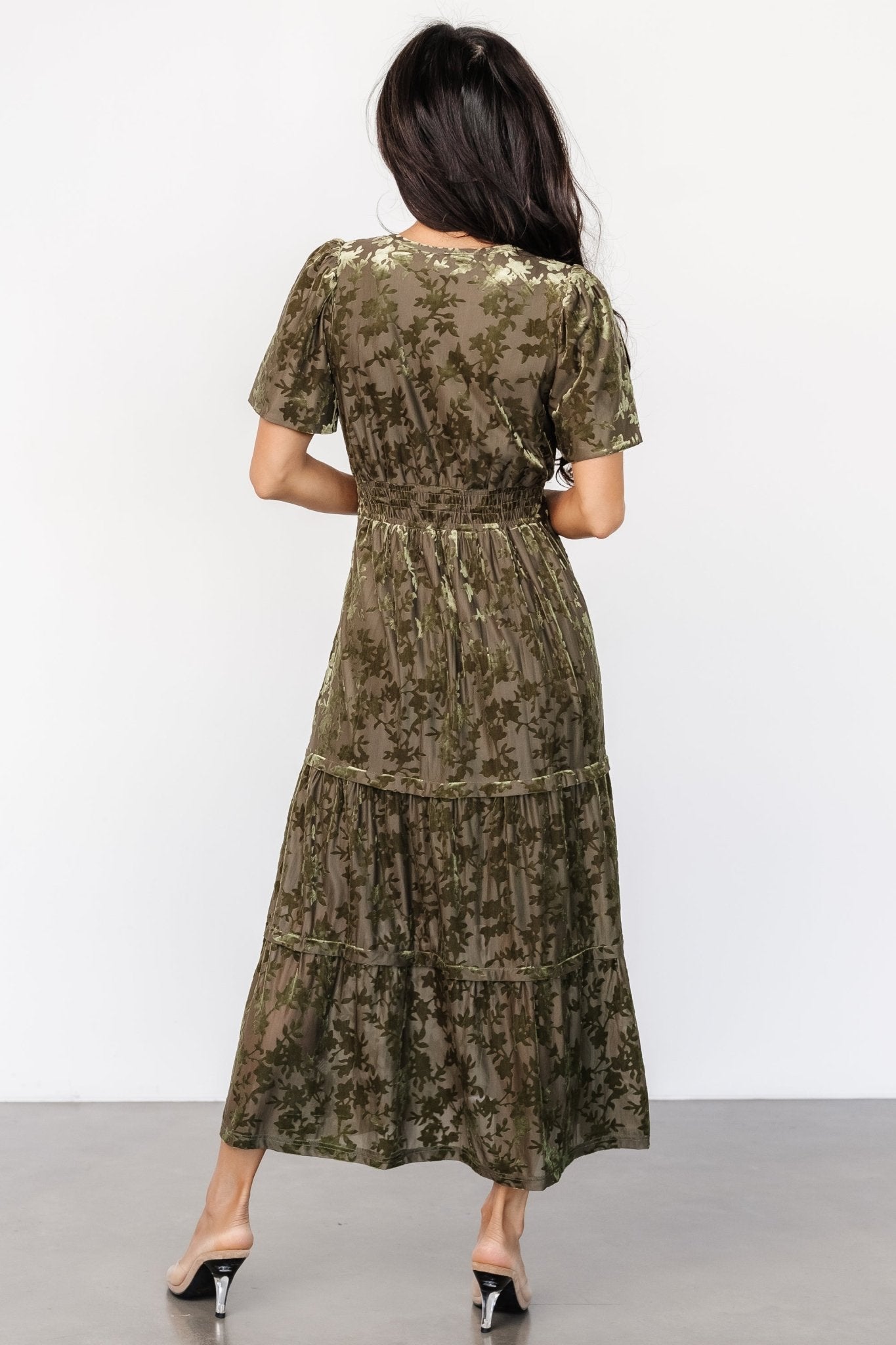 Bronwyn Velvet Dress | Olive Free Shipping High Quality