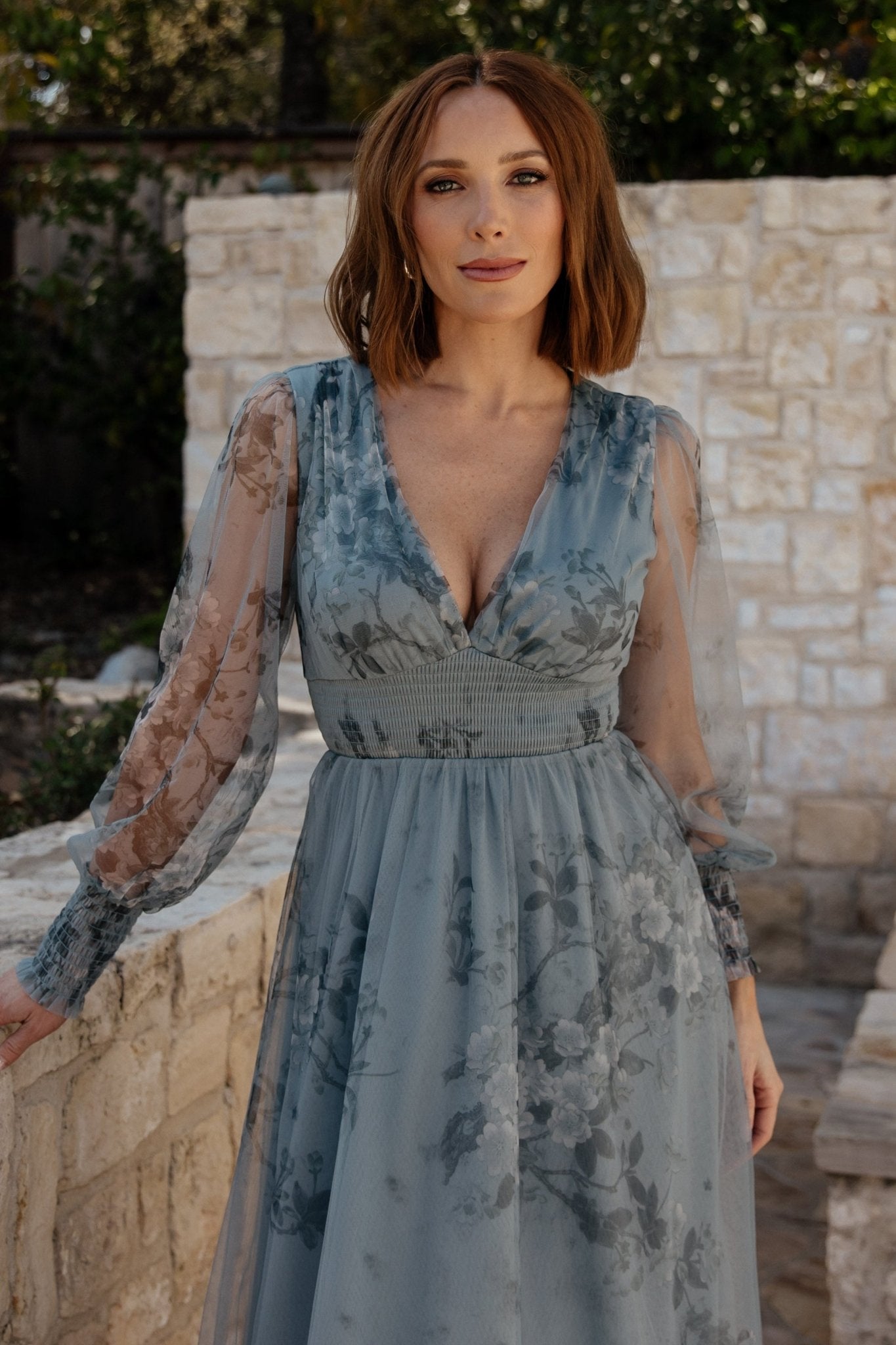 Layla Tulle Maxi Dress | Dusty Blue Floral Footlocker Pictures Online