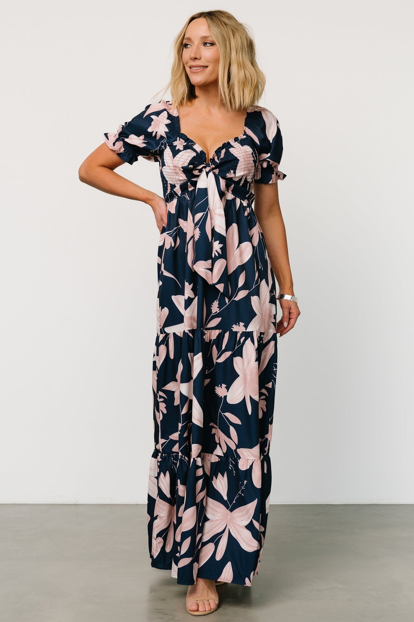 Hilaria Maxi Dress | Navy + Blush Cheap Sale Many Kinds Of