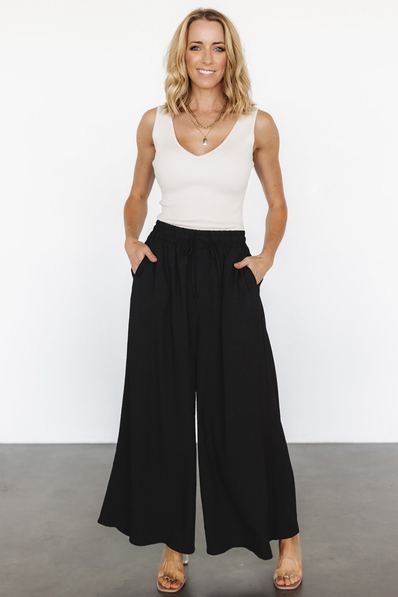 Florence Textured Pants | Black Buy Cheap 2025 New