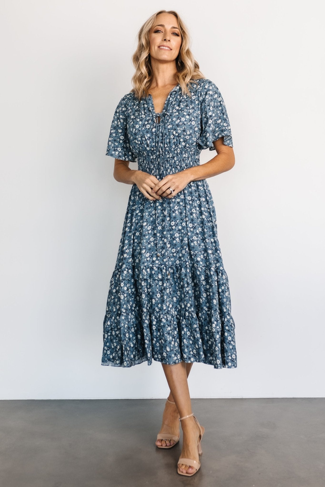 Spell Boho Midi Dress | Blue Floral Online Online Cheap Online