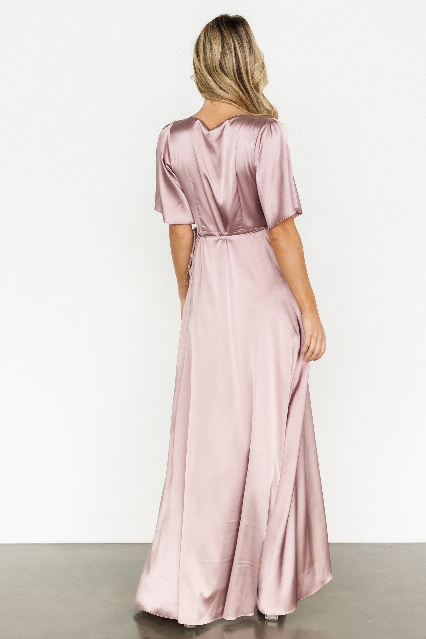 Vara Satin Maxi Wrap Dress | Lilac Tumblr Online