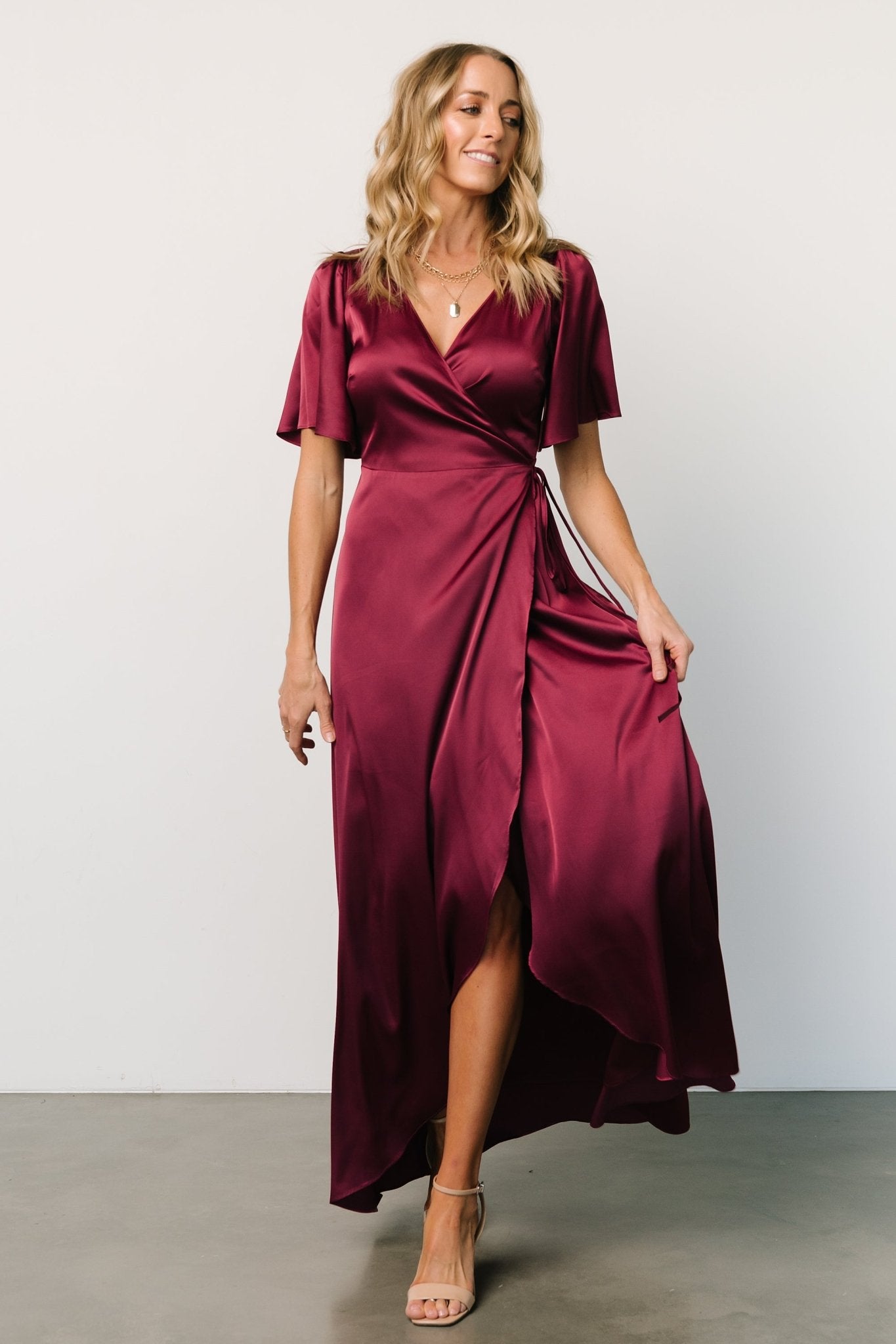 Vara Satin Maxi Wrap Dress | Mulberry Cheap Shop