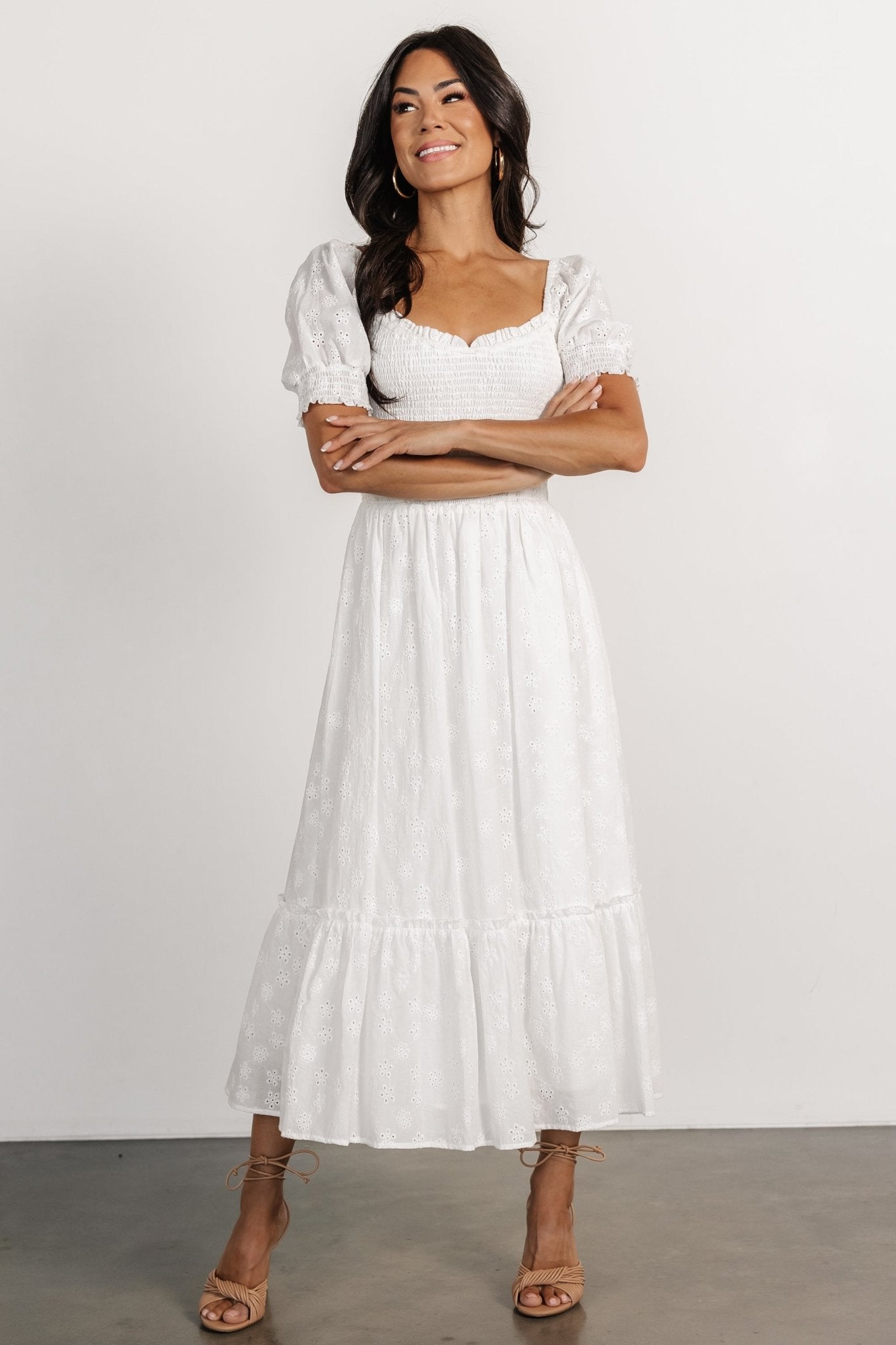 Piper Eyelet Midi Dress | Off White Sale Lowest Pice