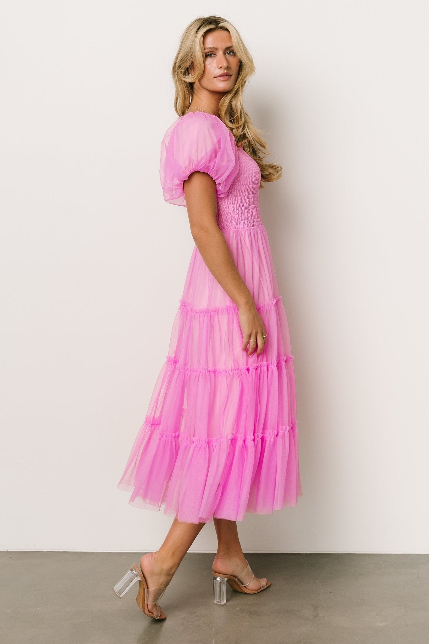 Liv Tulle Midi Dress | Pink Buy Cheap Outlet Locations