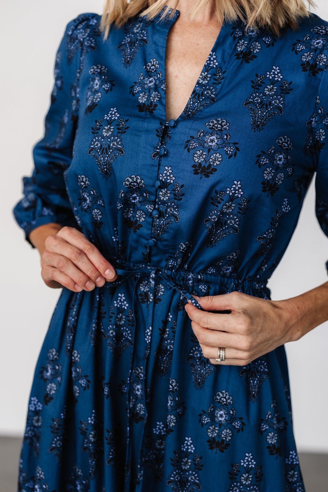 Mira Midi Dress | Deep Blue Print New Styles For Sale