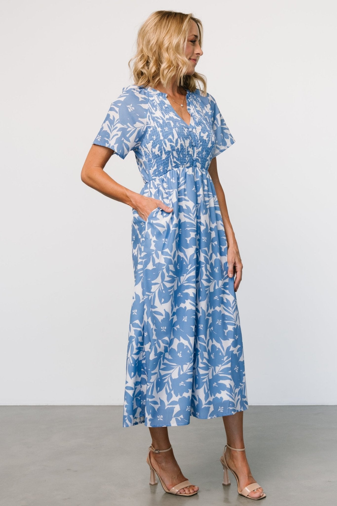 Annise Midi Dress | Blue Floral Outlet Purchase