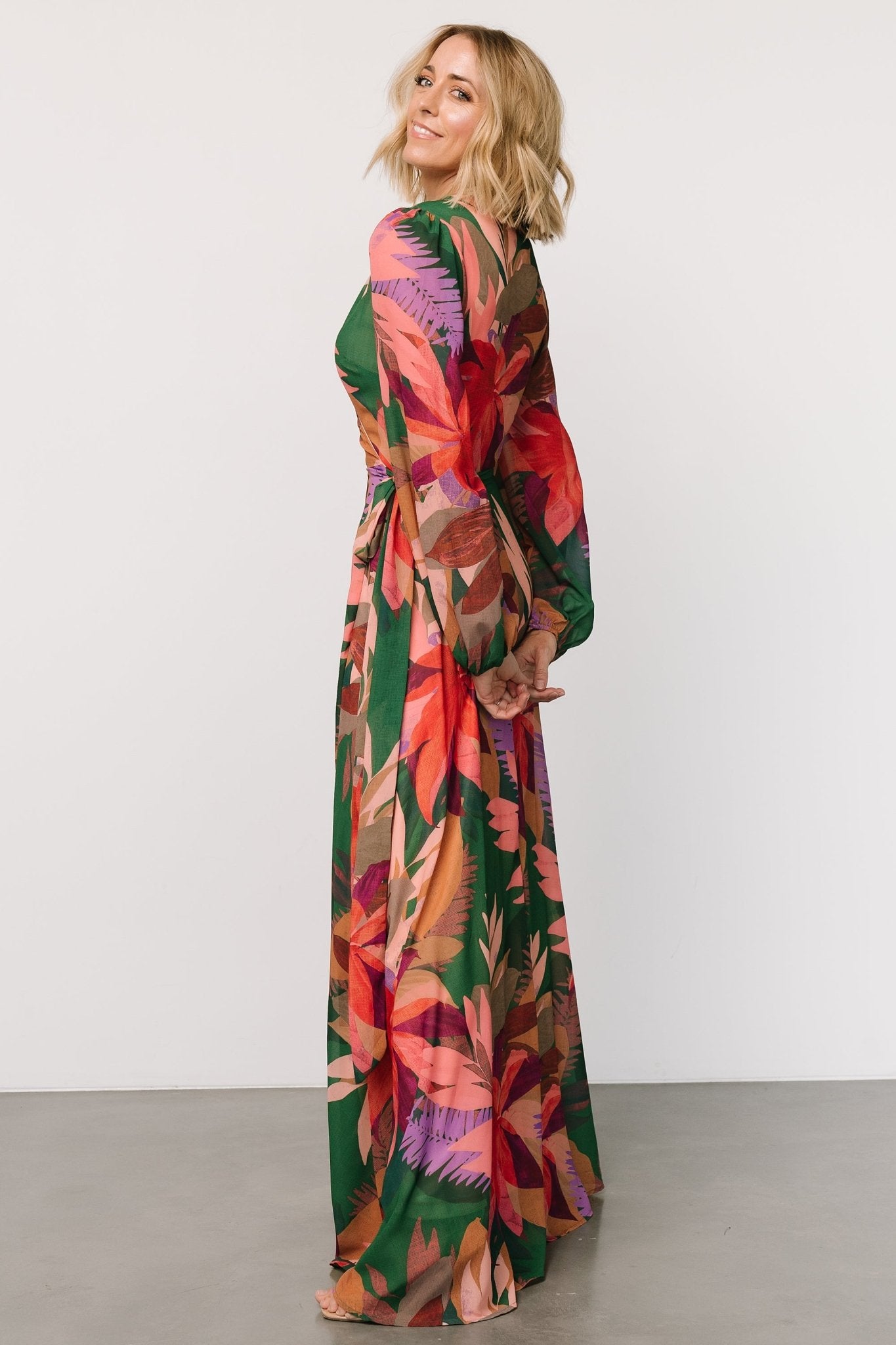 Camilla Wrap Maxi Dress | Green Multi Discount Choice