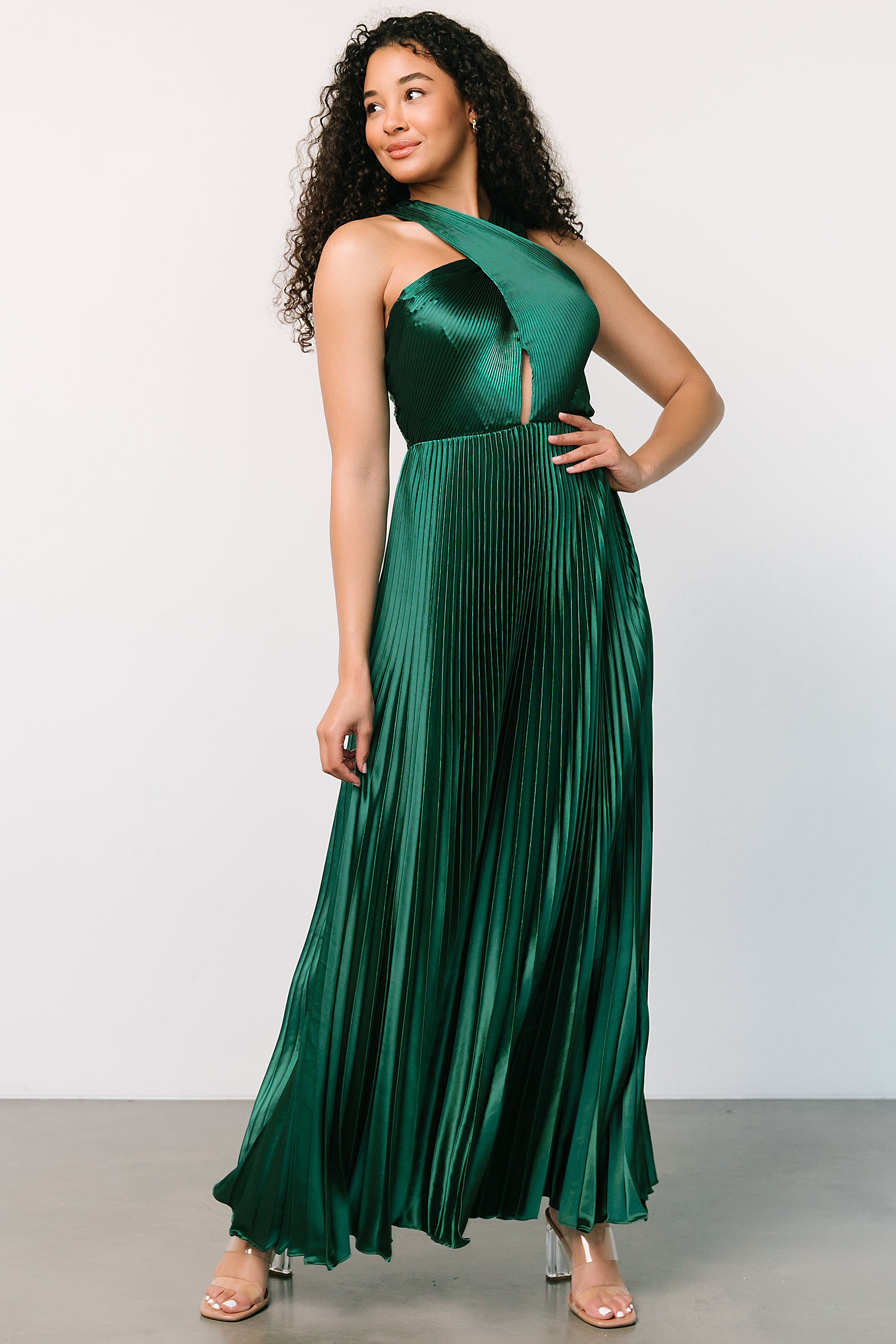 Sandra Pleated Maxi Dress | Emerald Best Wholesale Online