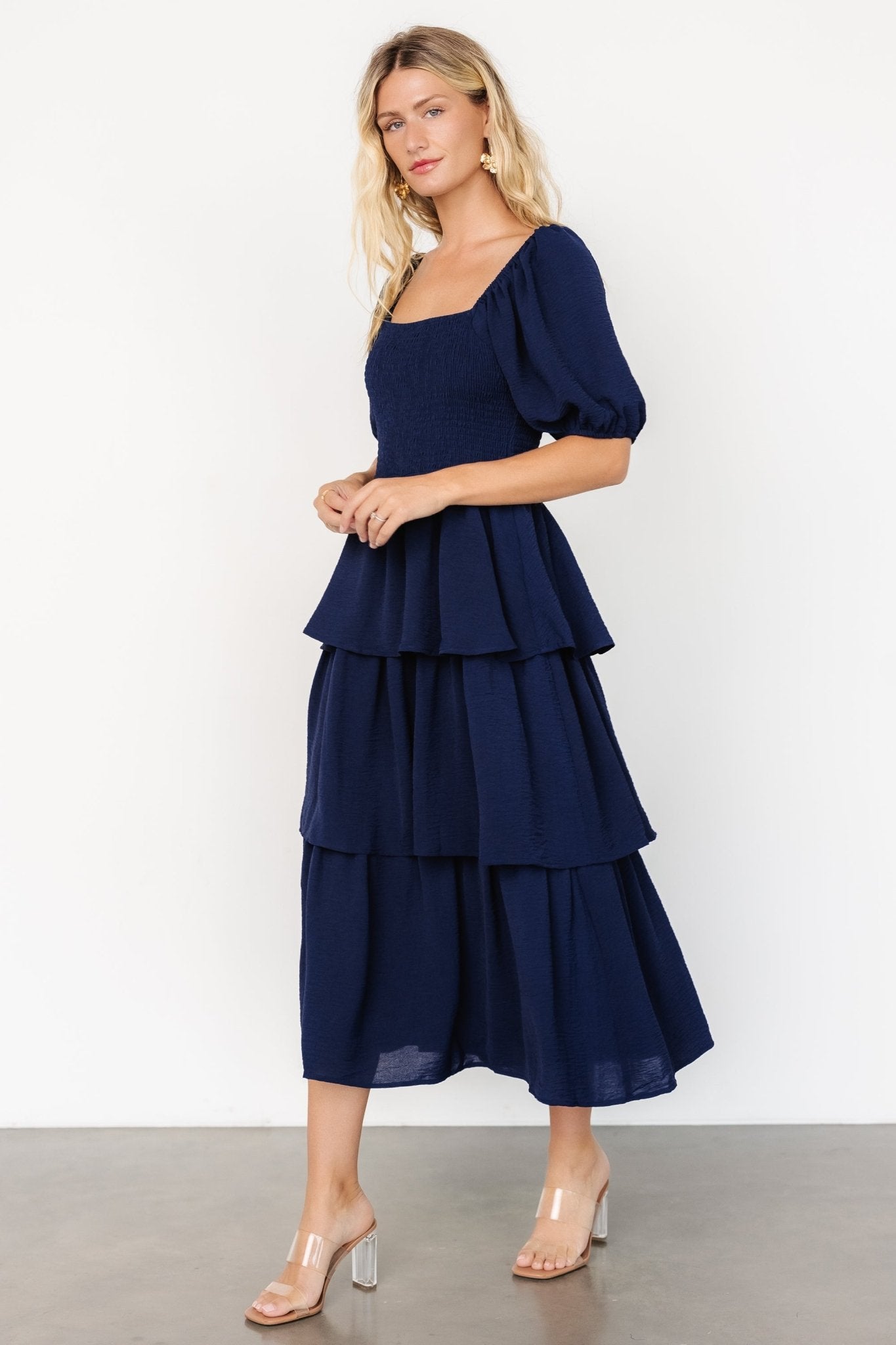 Ashbourne Tiered Dress | Midnight Blue Best Wholesale For Sale