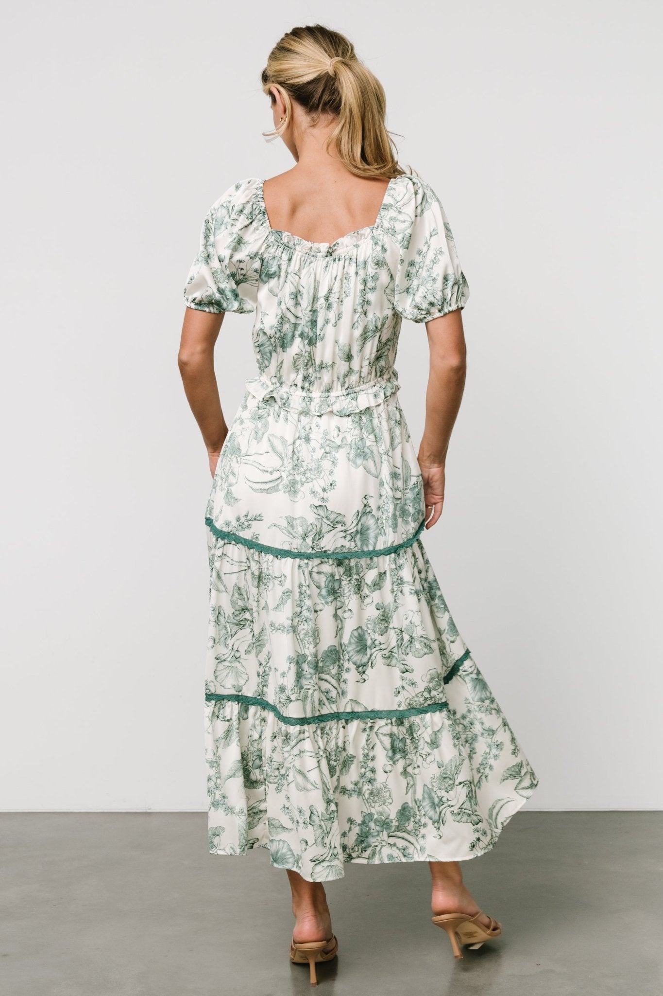 Ruthie Tiered Midi Dress | Green Print Cheap Sale Looking For