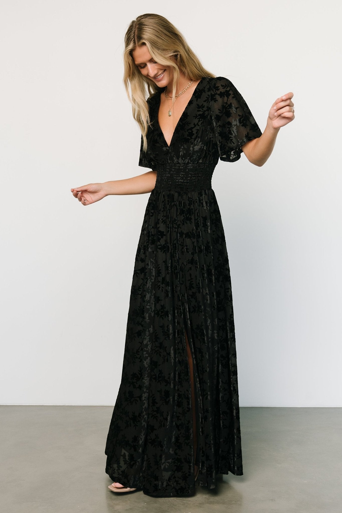 Veronica Velvet Maxi Dress | Black Big Discount Online