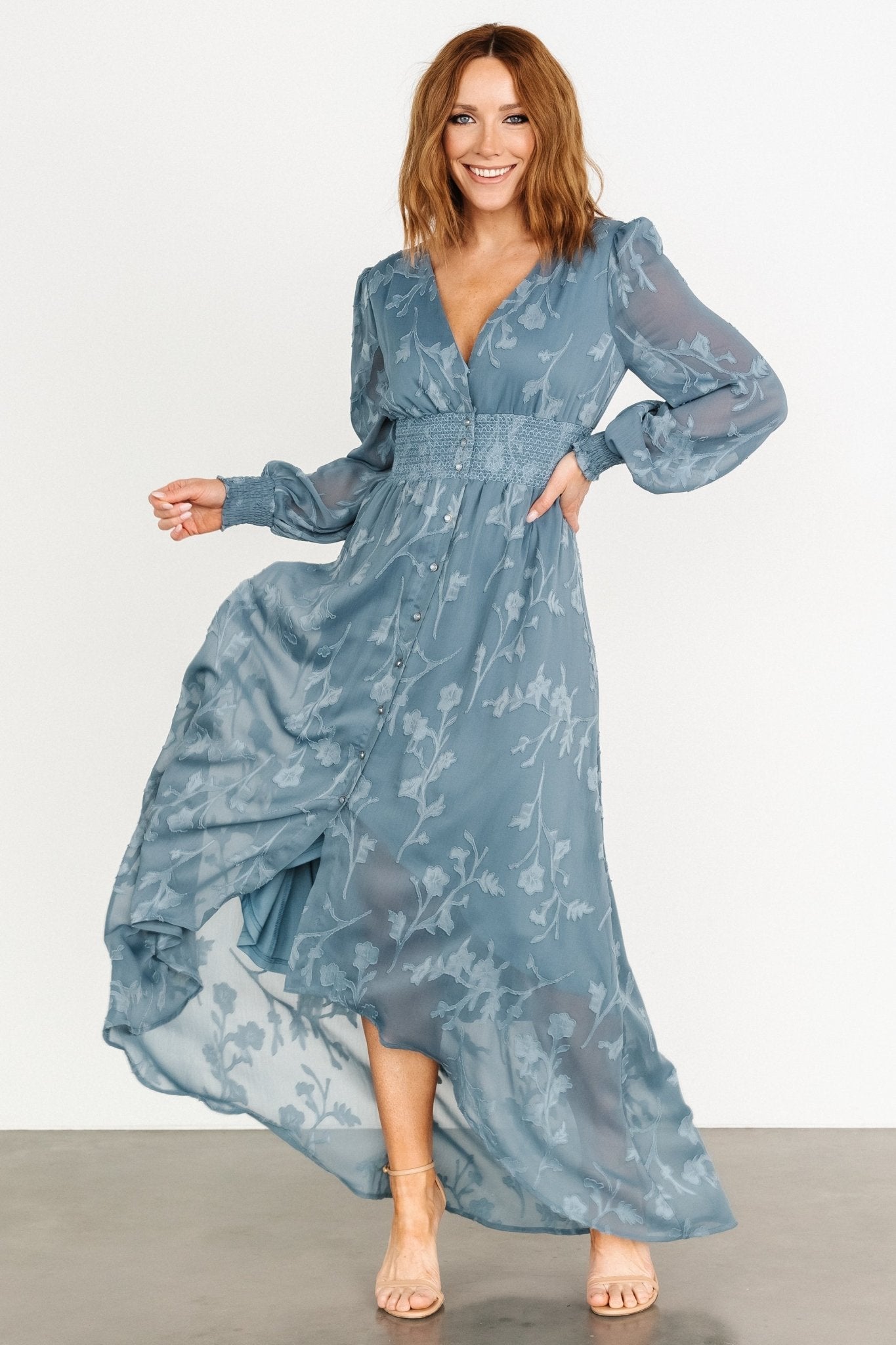 Mayfair High Low Maxi Dress | Slate Blue Cheap Sale 100% Guaranteed