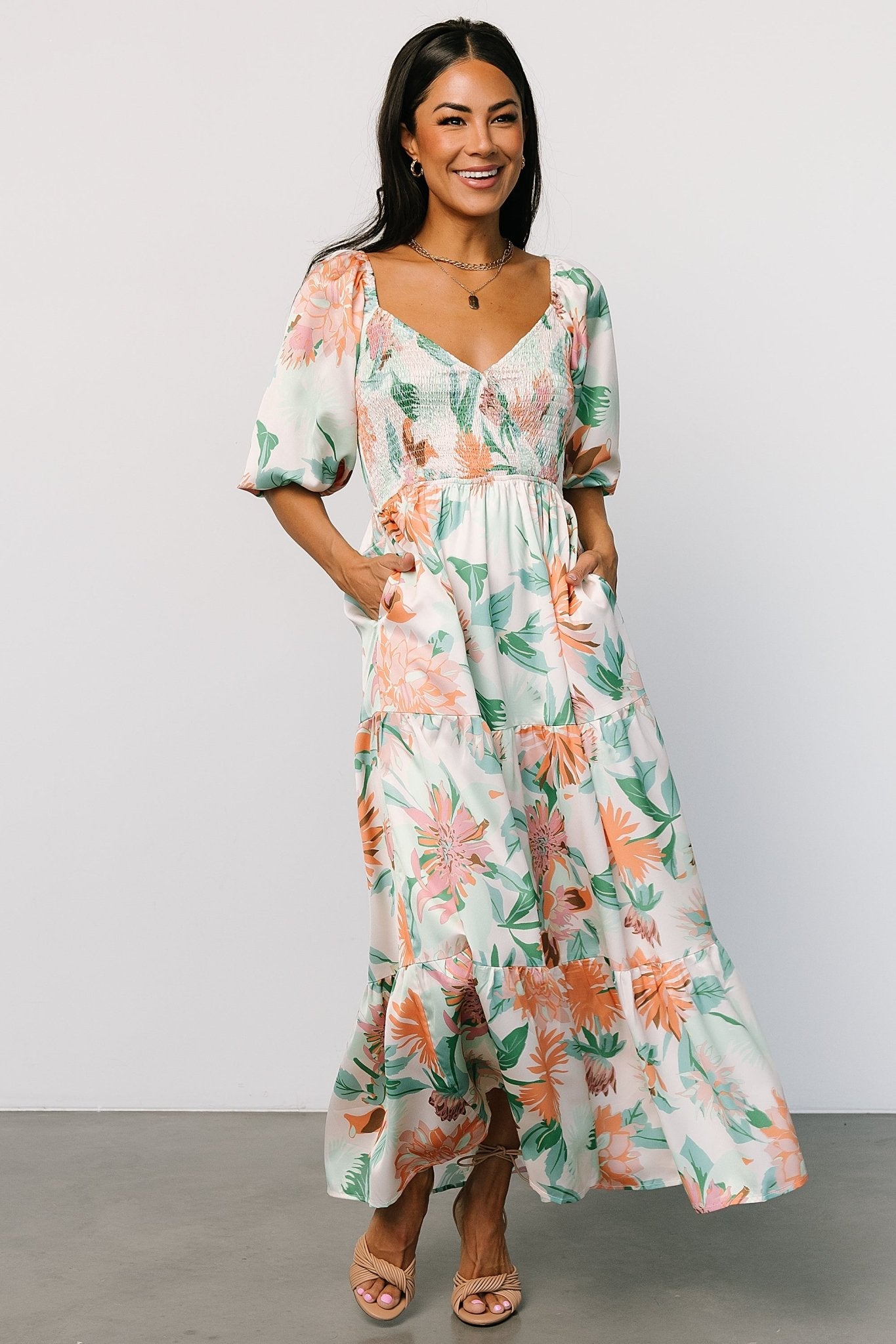 Lina Satin Dress | Multi Print Sale Footlocker Finishline