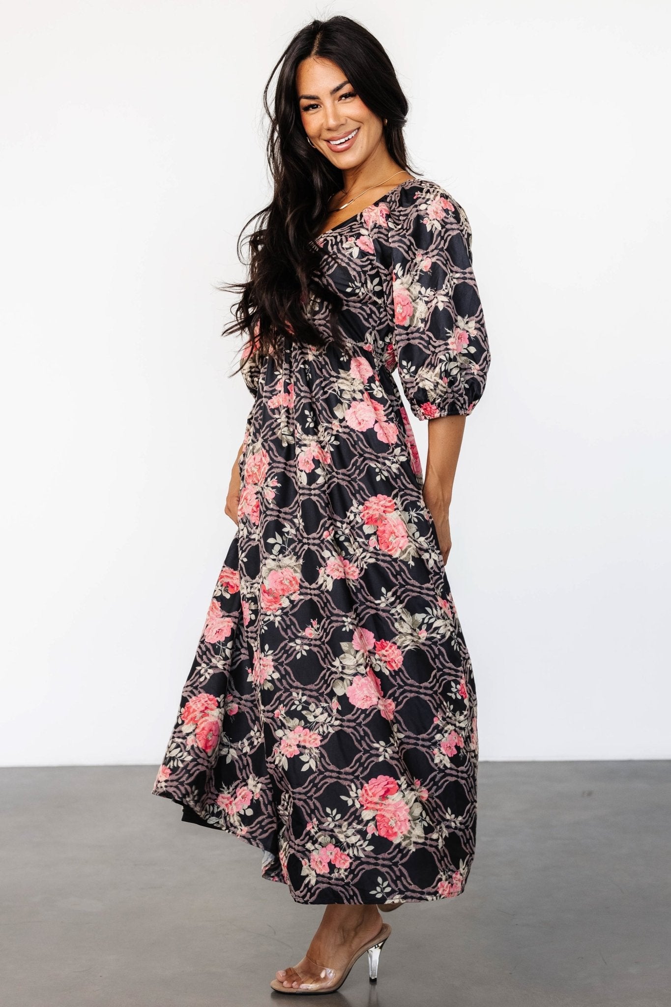 Ivanna Dress | Black + Pink Latest Collections Sale Online