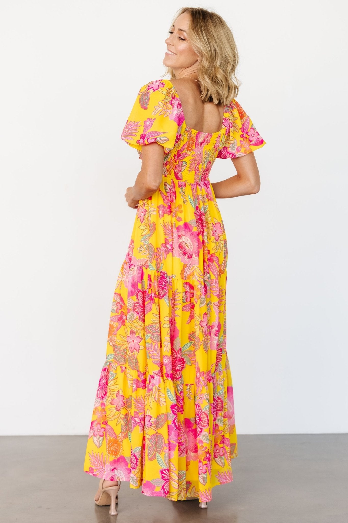 Darla Maxi Dress | Yellow + Pink Floral Sale Real