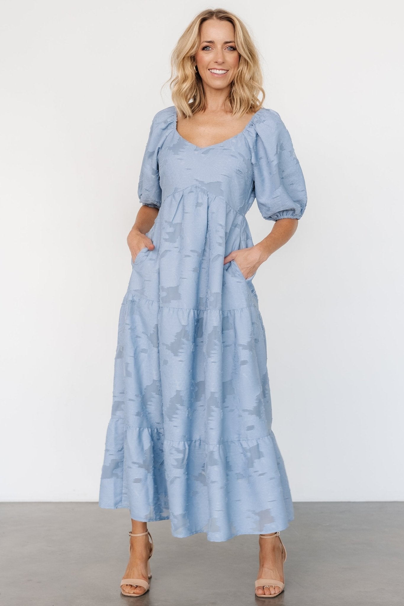 Hayward Dress | Dusty Blue Cheap Sale Buy