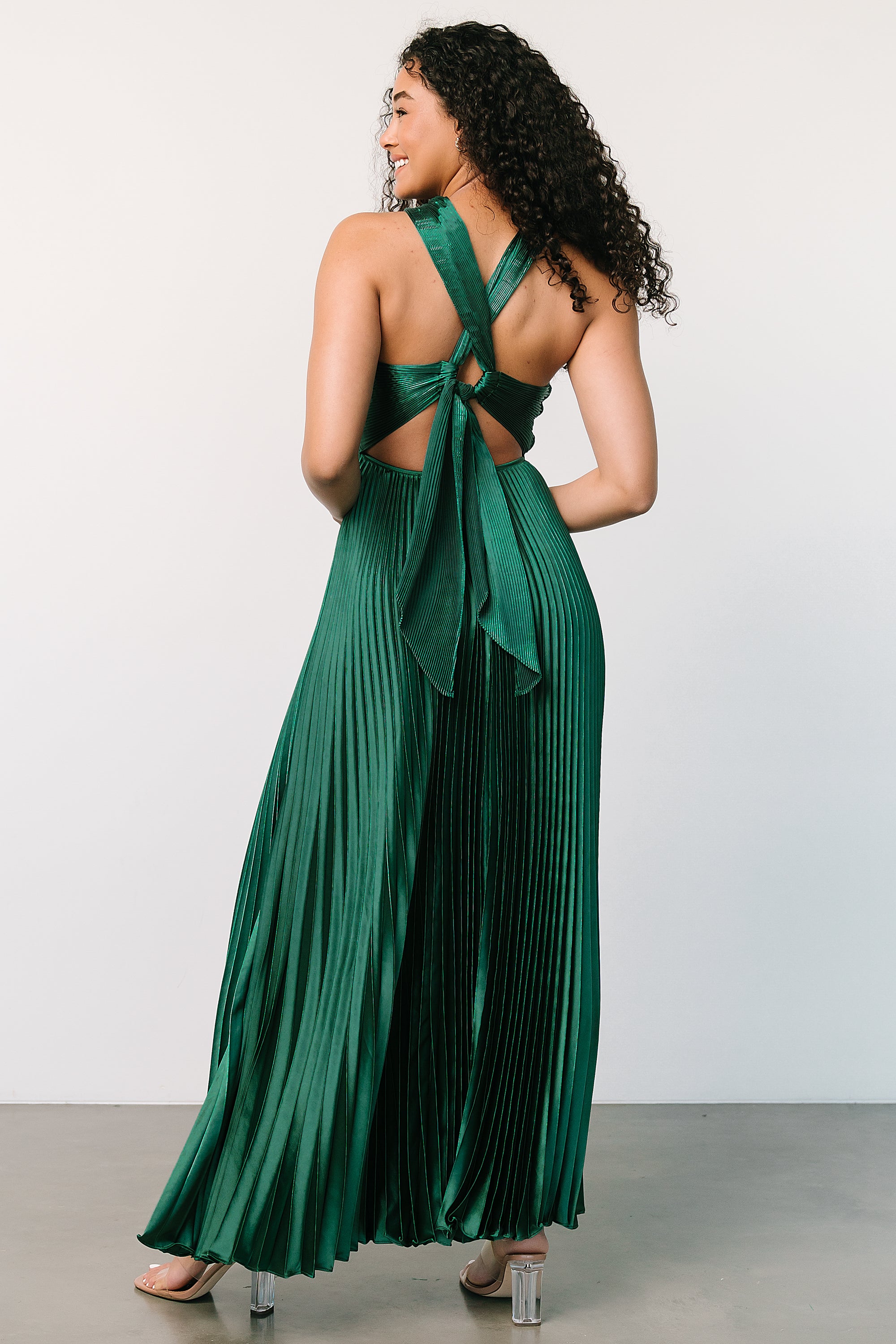 Sandra Pleated Maxi Dress | Emerald Best Wholesale Online