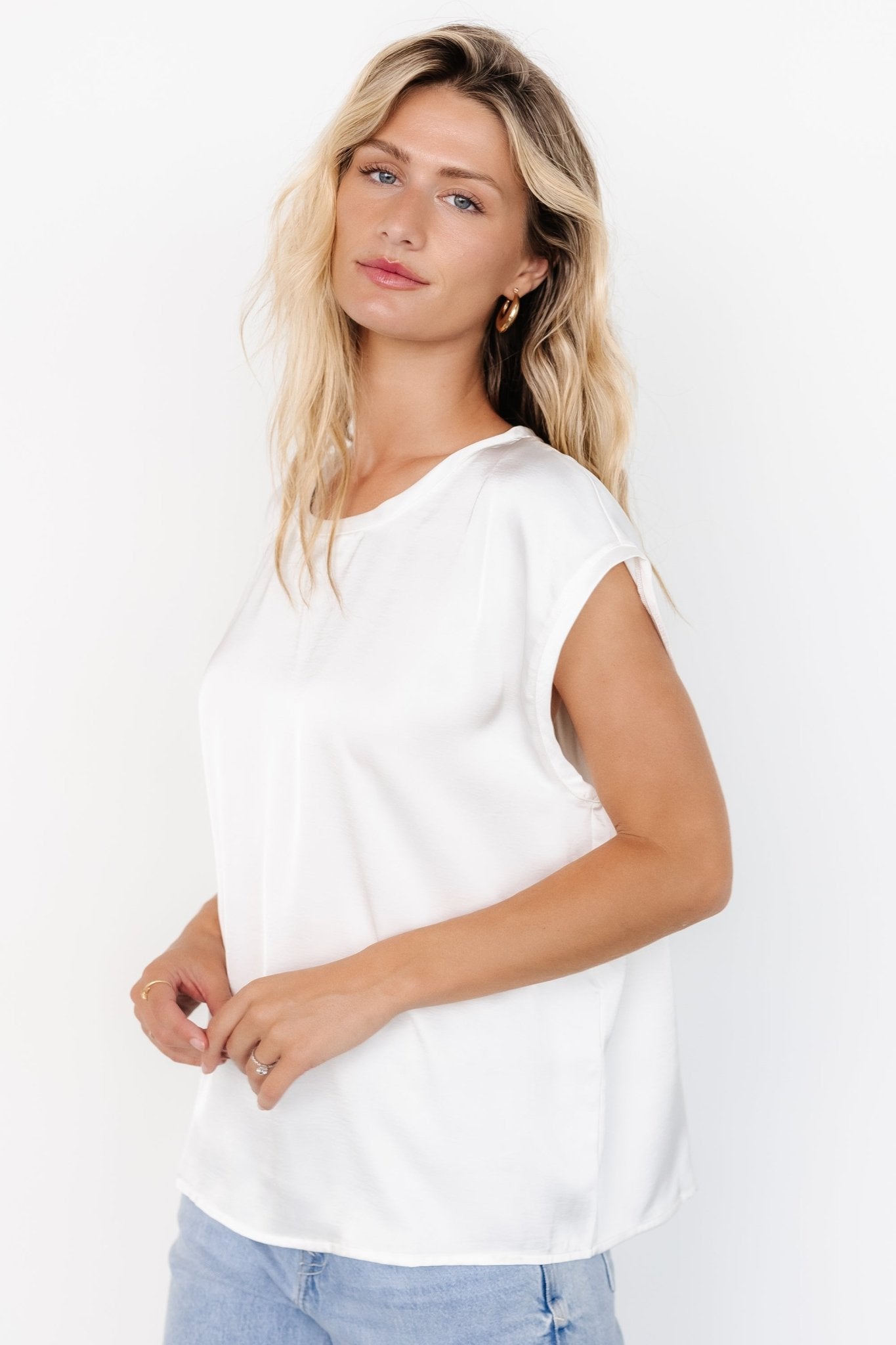 Adina Top | White Free Shipping Geniue Stockist