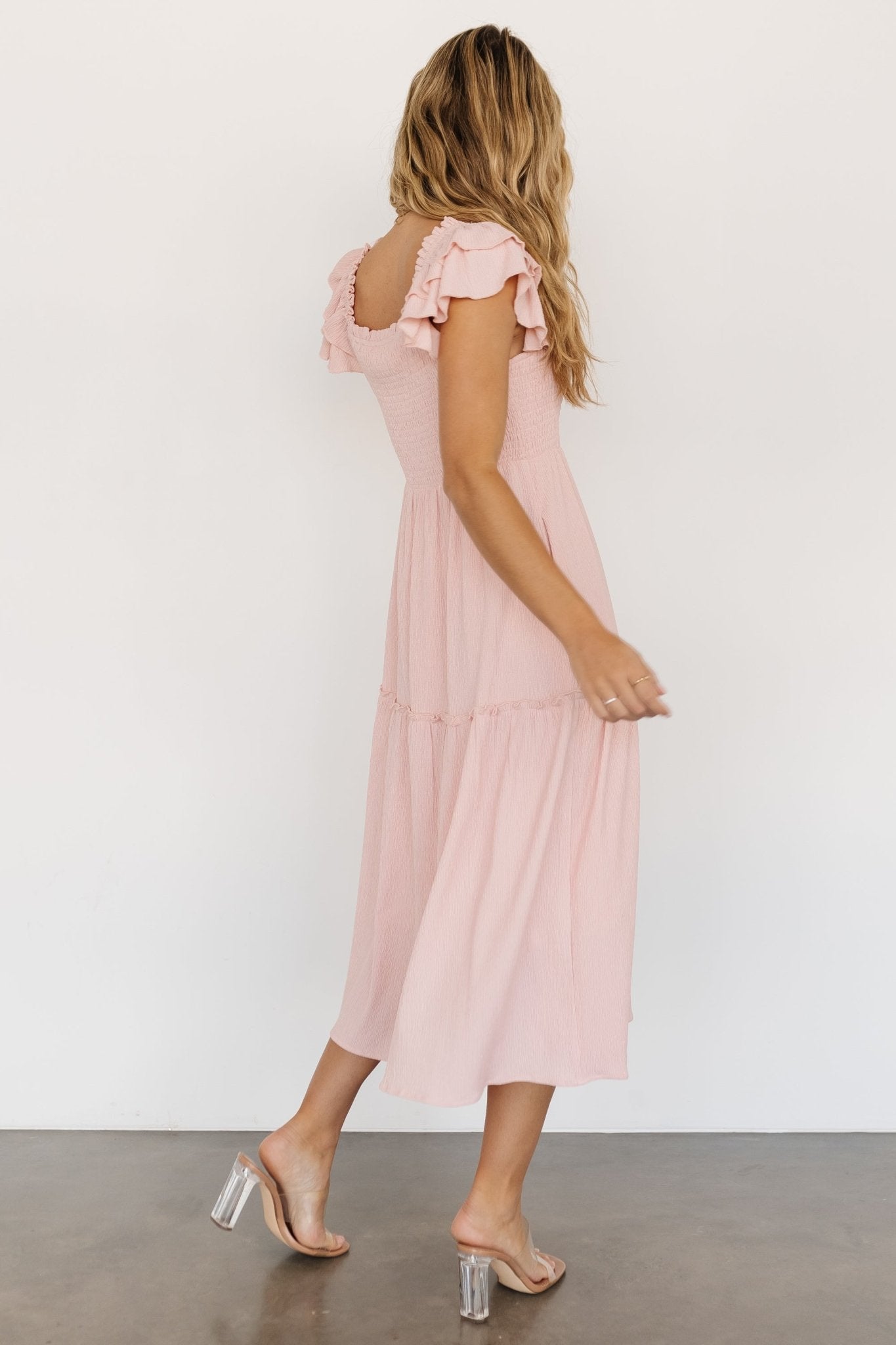 Jacie Smocked Midi Dress | Blush Outlet Cheap Pices