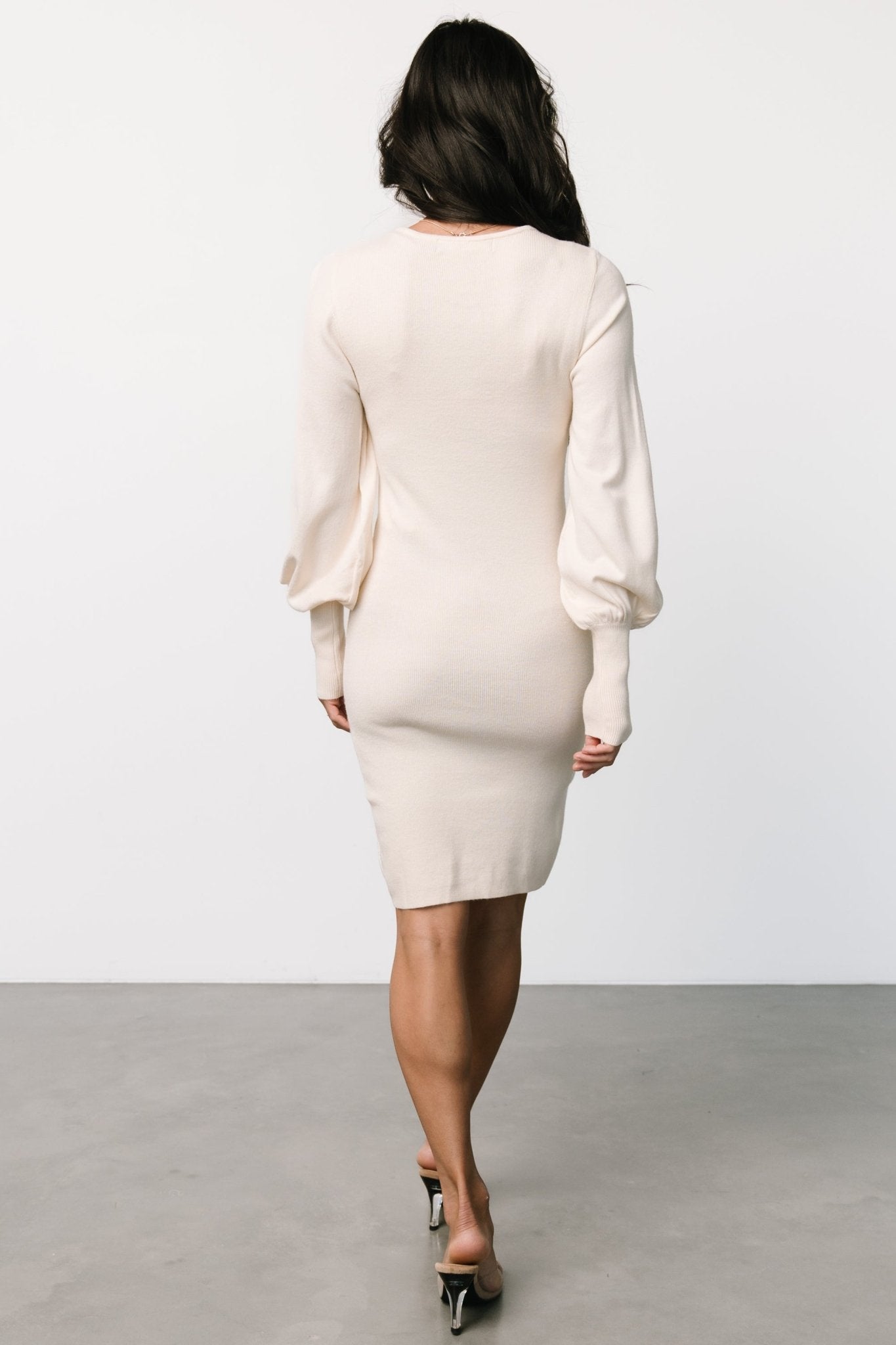 Suki V Neck Sweater Dress | Cream Brand New Unisex