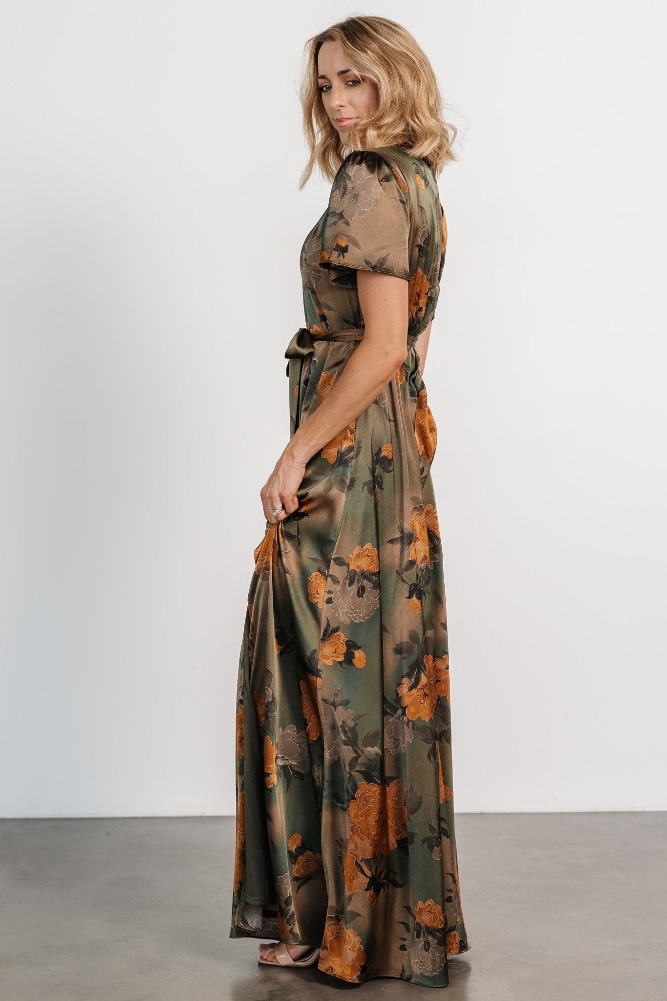 Agnes Satin Maxi Dress | Olive Floral Supply