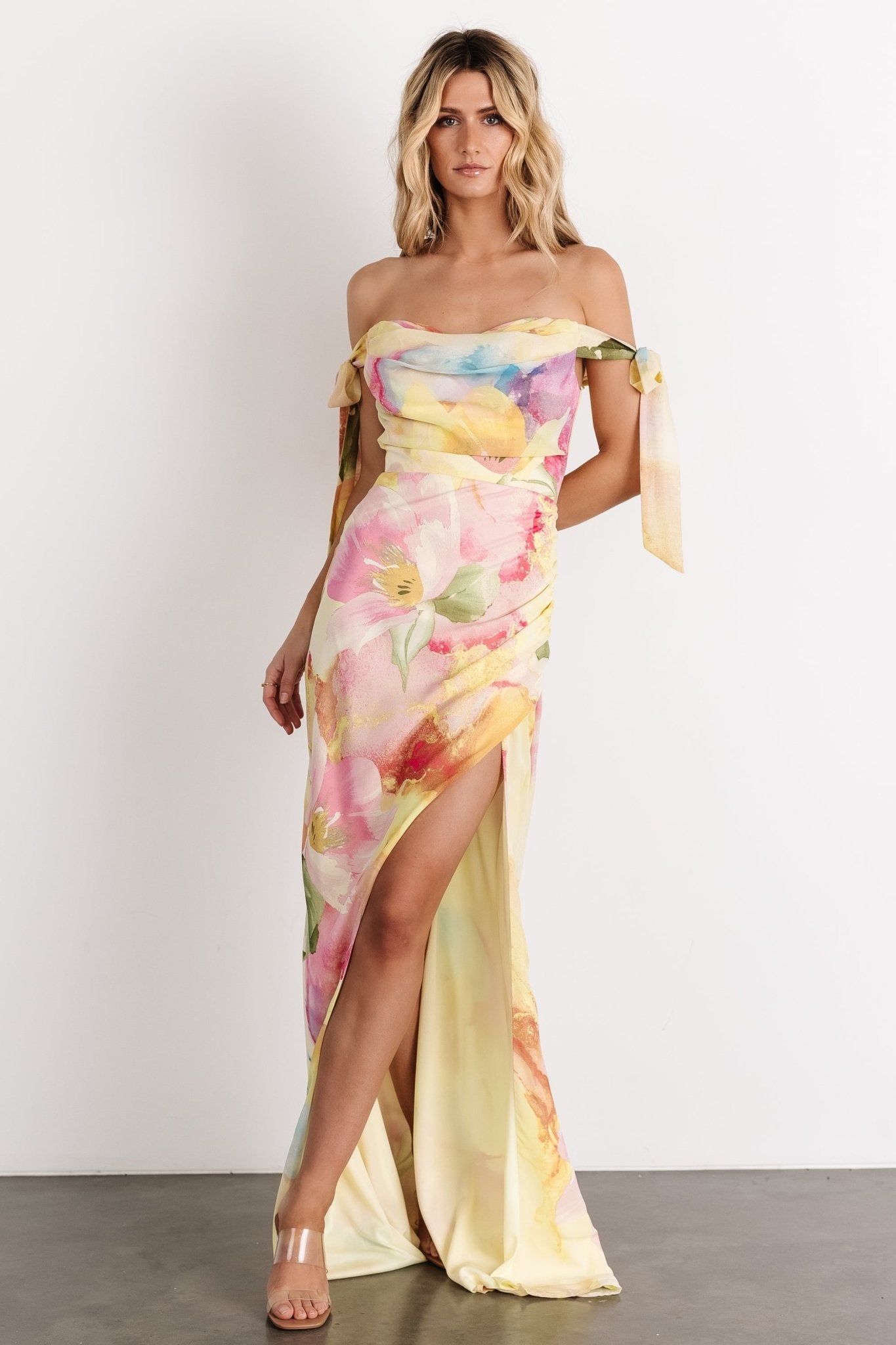 Allegra Off Shoulder Maxi Dress | Multi Floral Sale Official