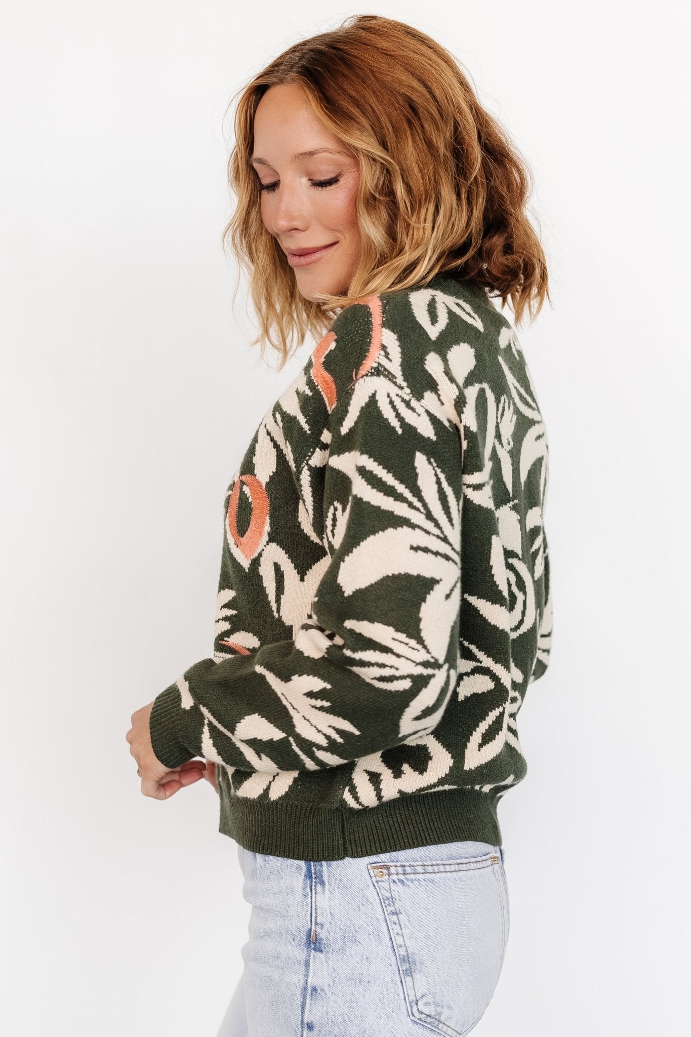 Aiden Sweater | Green Print Free Shipping Cheap Real