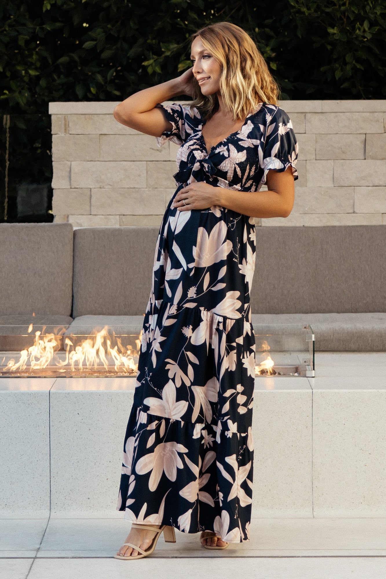 Hilaria Maxi Dress | Navy + Blush Cheap Sale Many Kinds Of