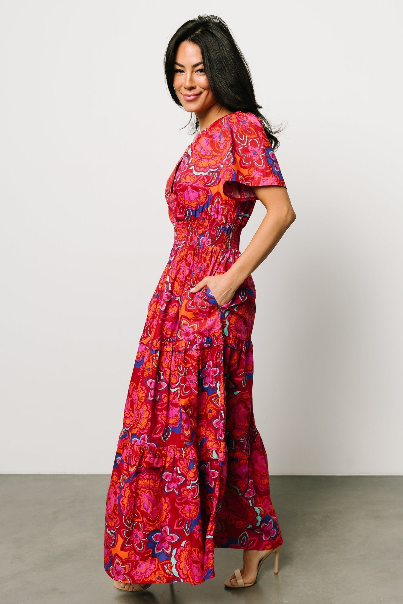 Palmer Tiered Maxi Dress | Multi Floral For Cheap Online