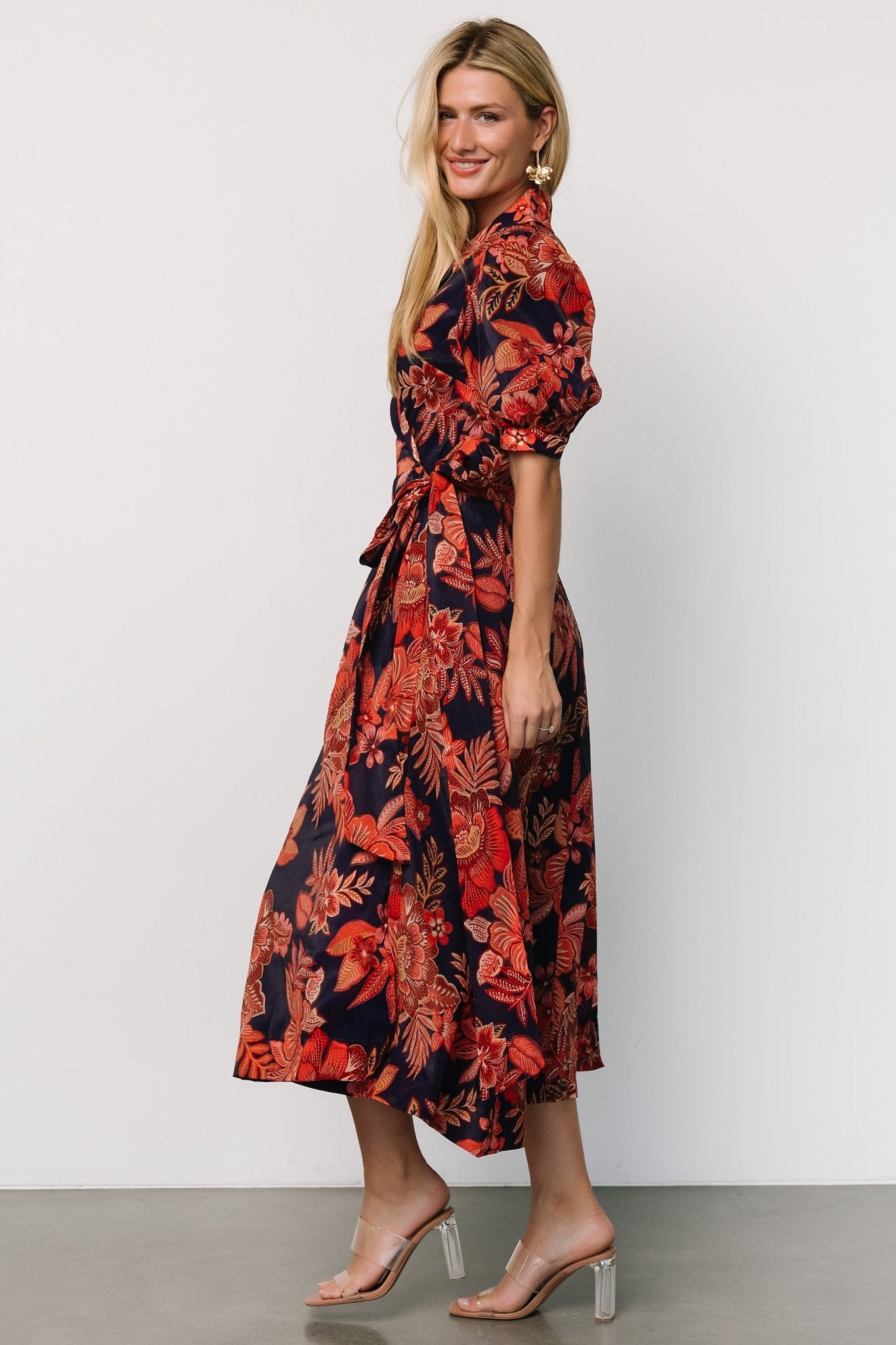 Potenza Wrap Dress | Navy + Rust Clearance Cost