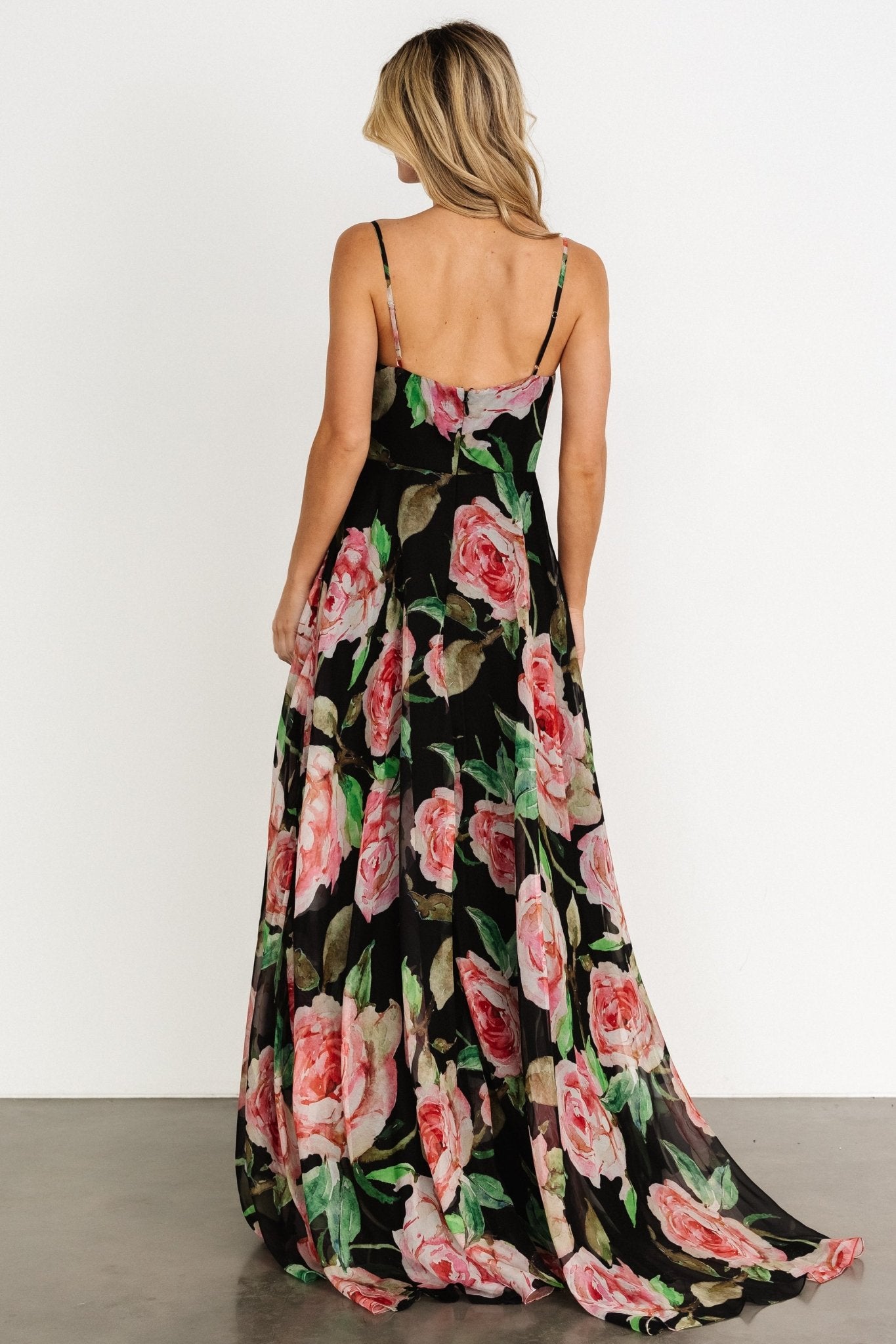 Vivienne Maxi Dress | Black Rose Floral Cheap Sale The Cheapest