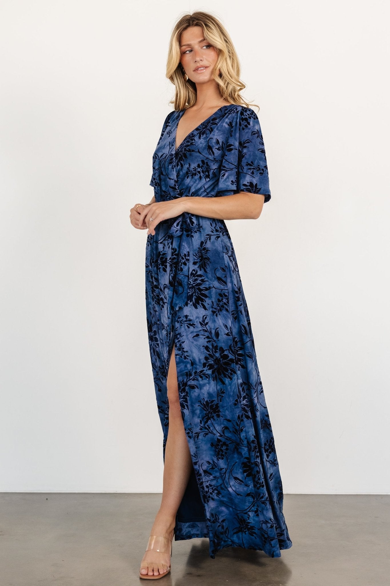 Uma Velvet Maxi Dress | Navy Cheap Pice Outlet