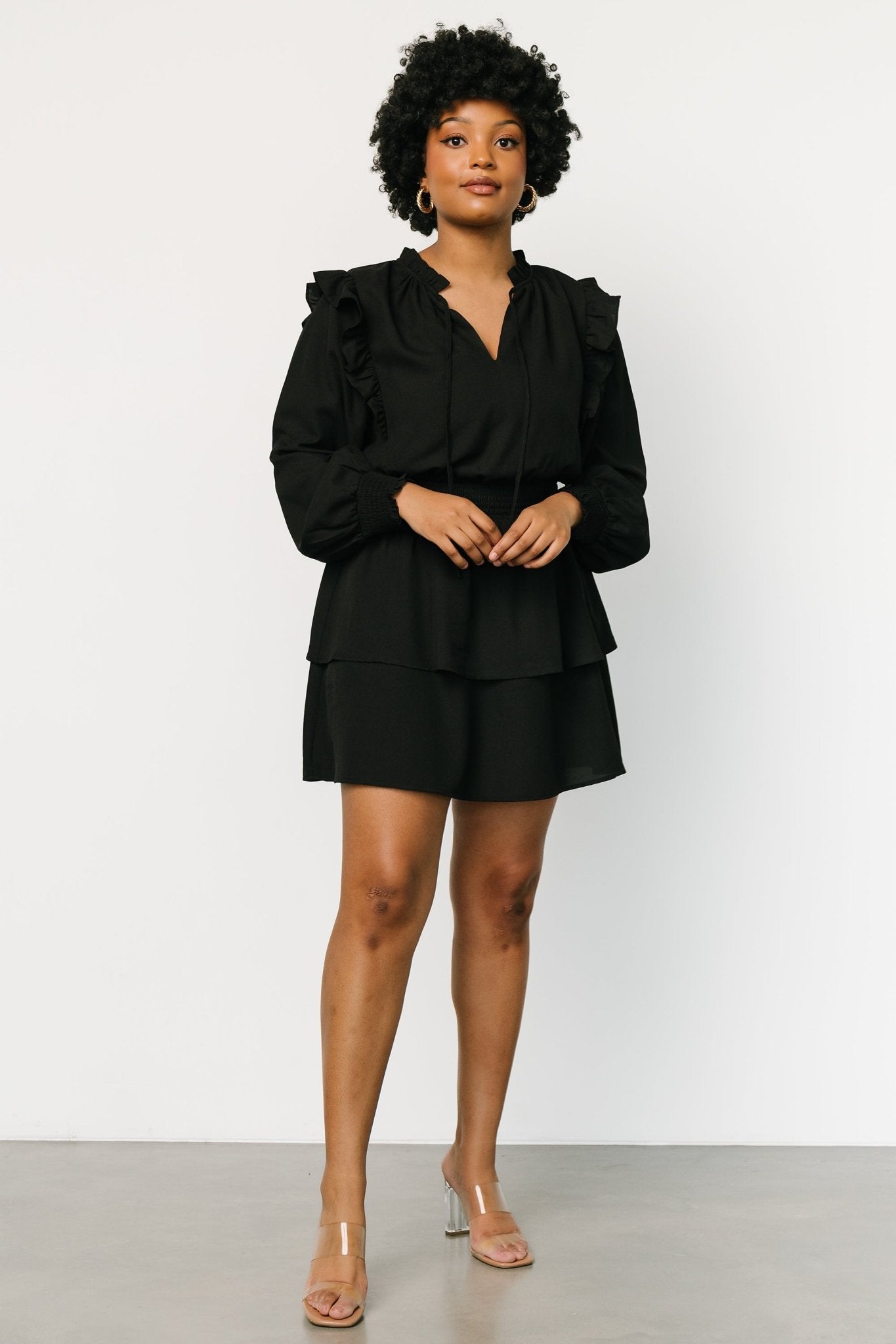 Maylee Tiered Short Dress | Black Outlet Exclusive