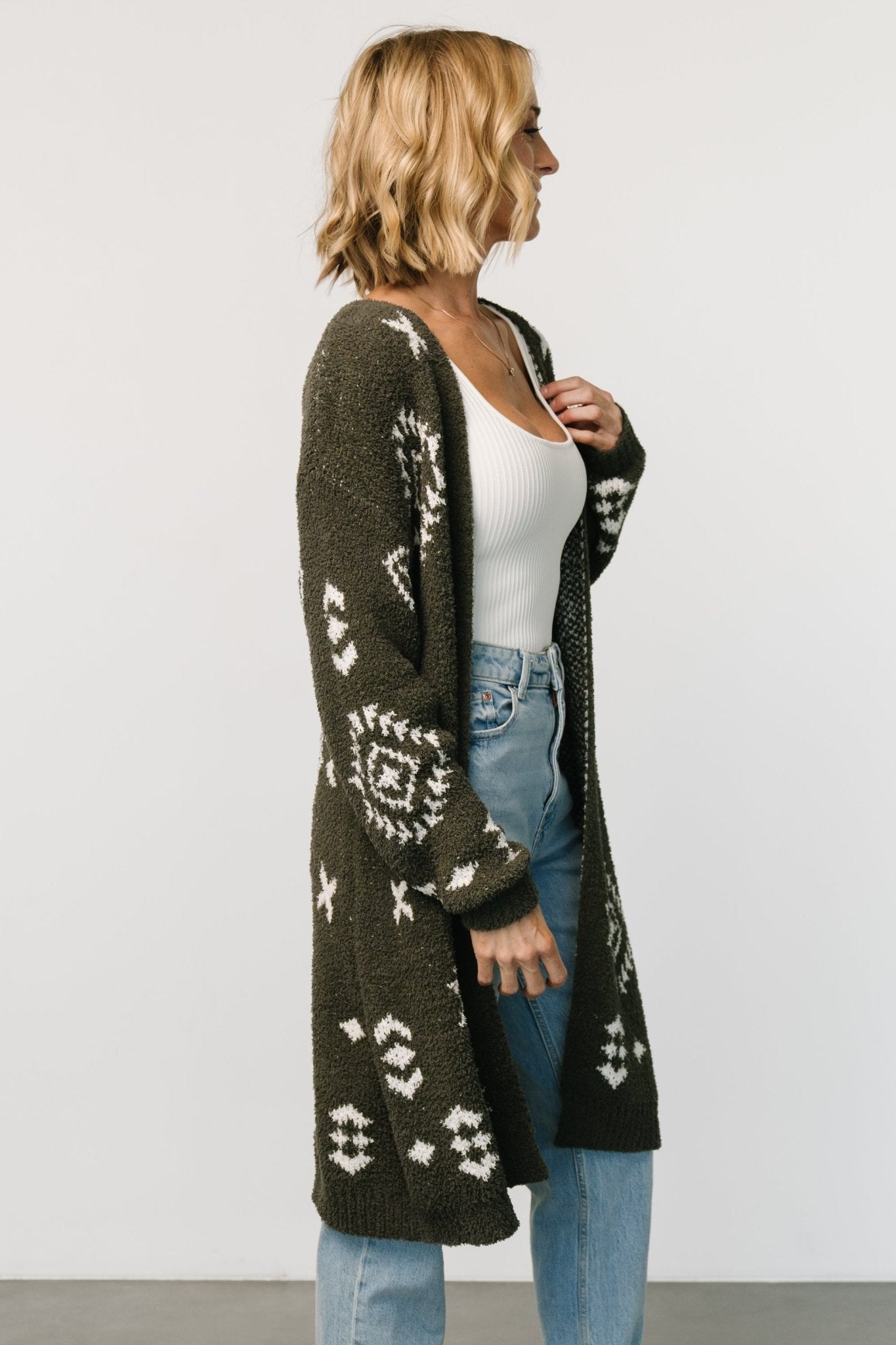 Missoula Oversized Cardigan | Olive + Off White With Paypal Cheap Online