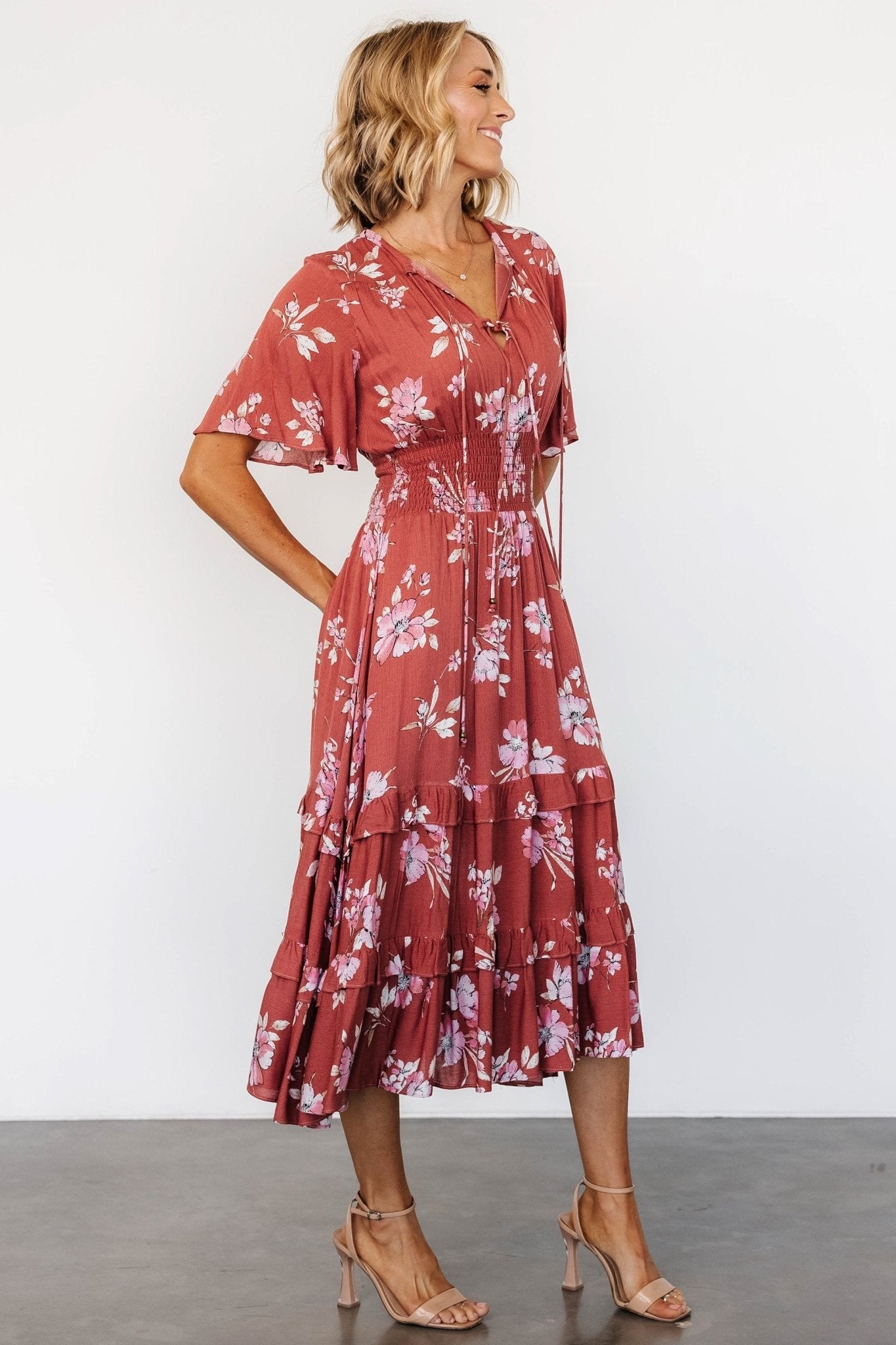 Spell Boho Midi Dress | Terracotta Floral Cheap Sale Many Kinds Of